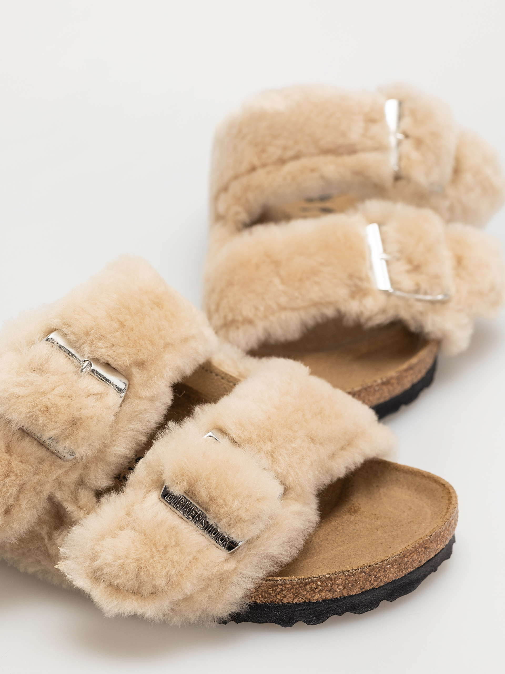 Plážovky Birkenstock Arizona Shearling Cover Upper Narrow Wmn (sandcastle)