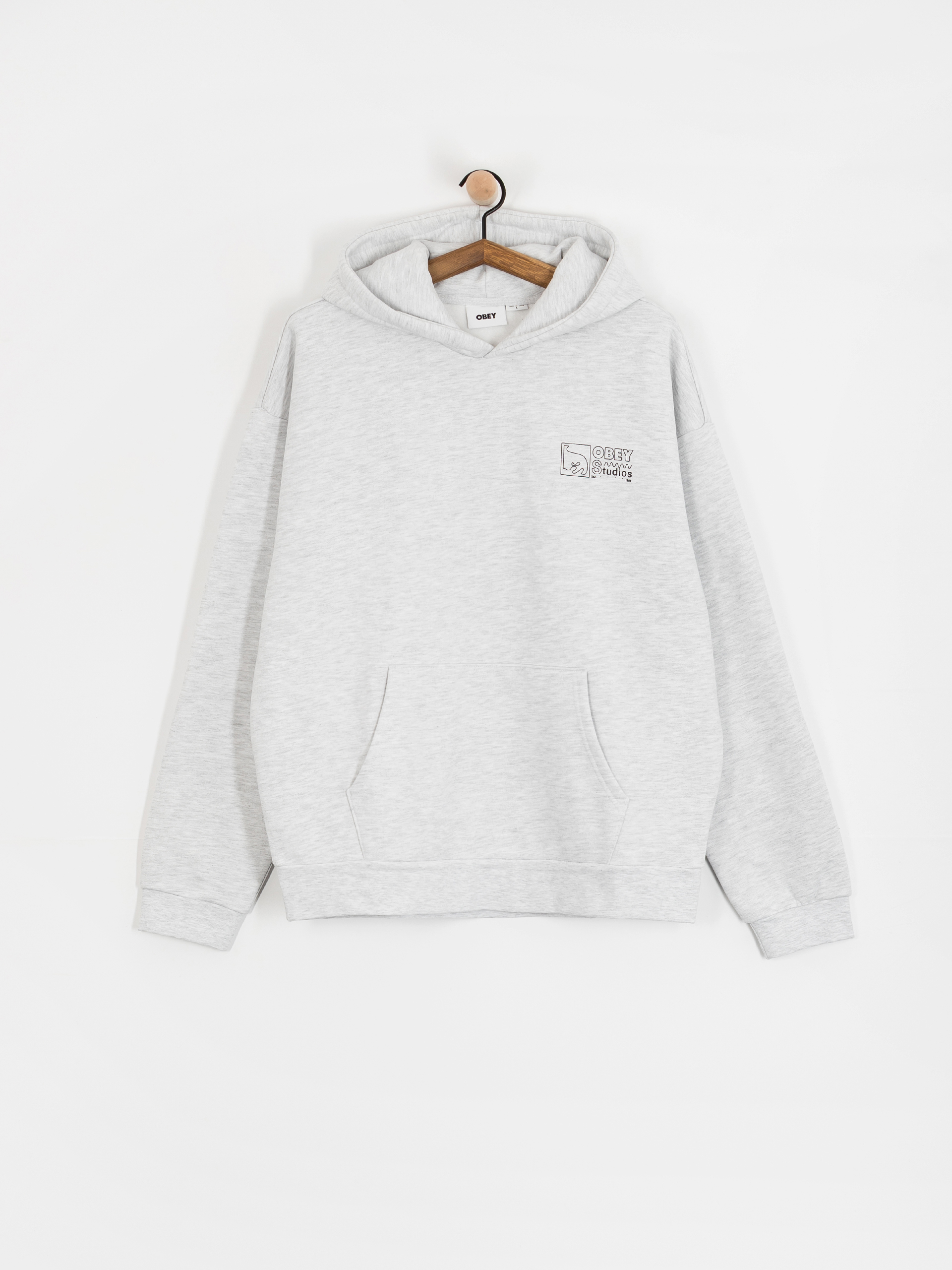 Mikina s kapucí OBEY Nico Extra Heavy HD (ash grey)