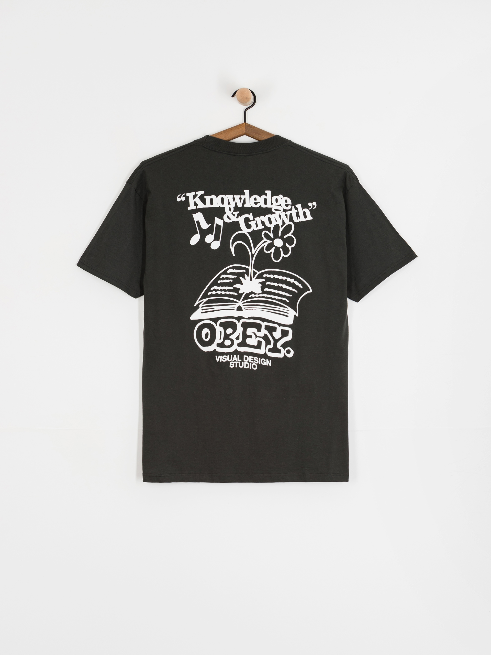 Tričko OBEY Obey Knowledge & Growth (vintage black)