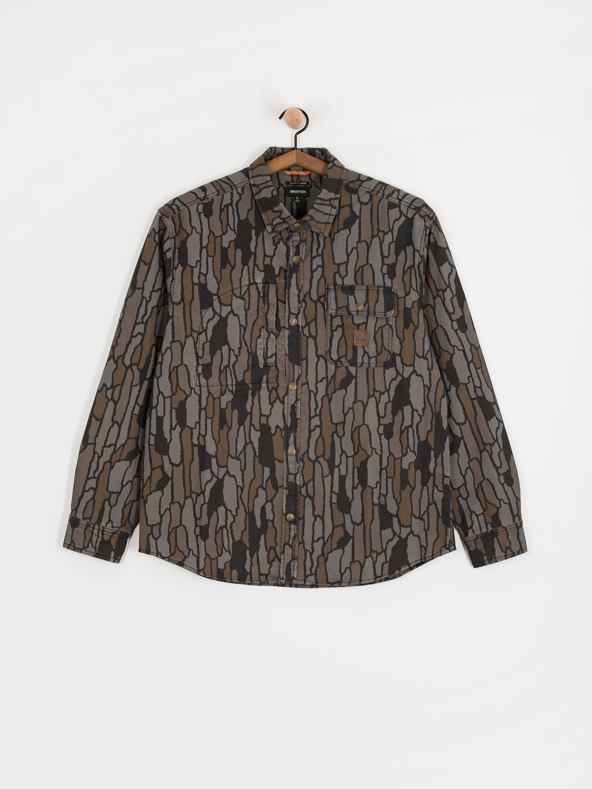 Košile Brixton Builders Stretch Overshirt (bark camo)
