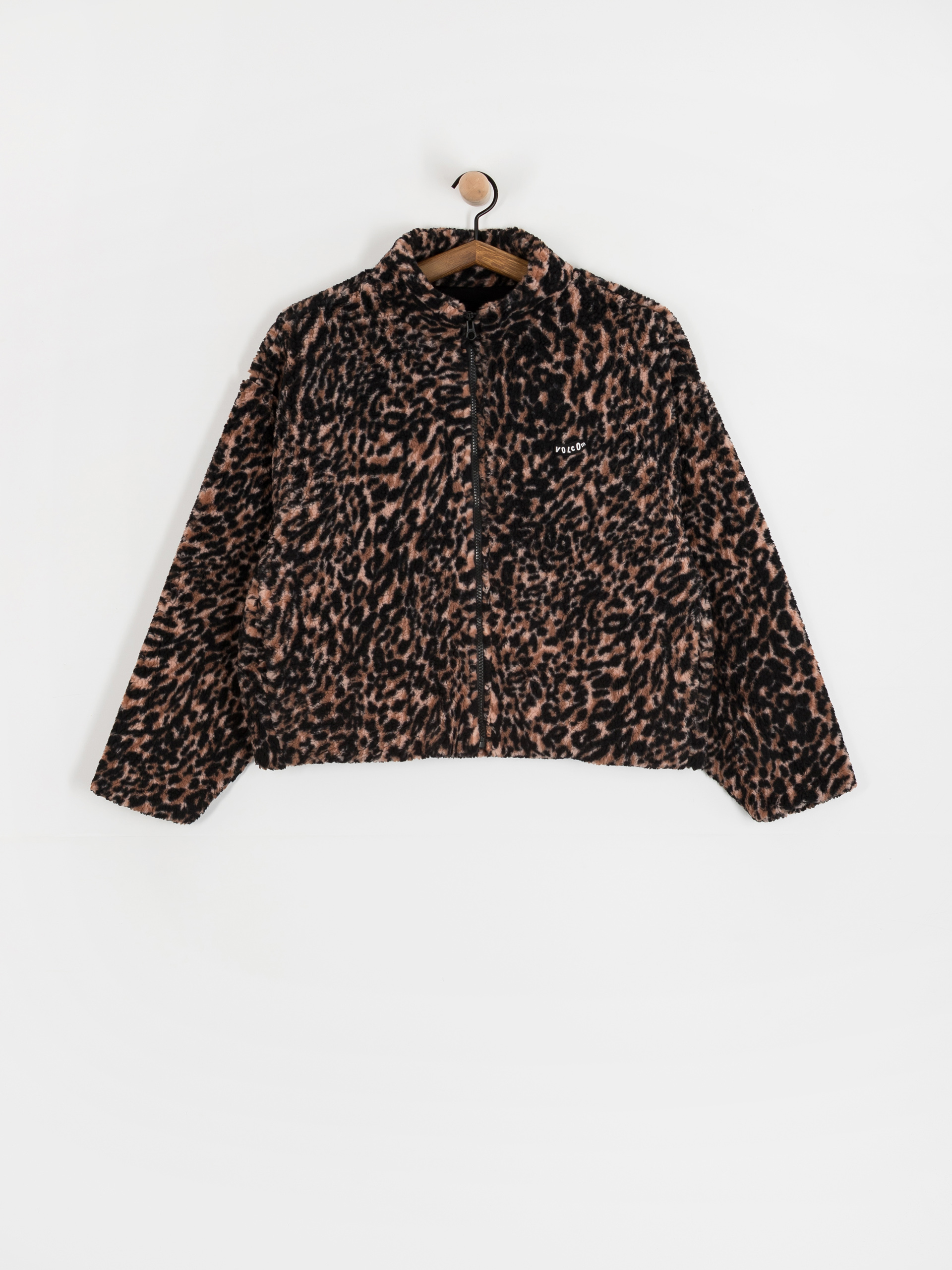 Mikina Volcom Wylding Out Sherpa Wmn (animal print)