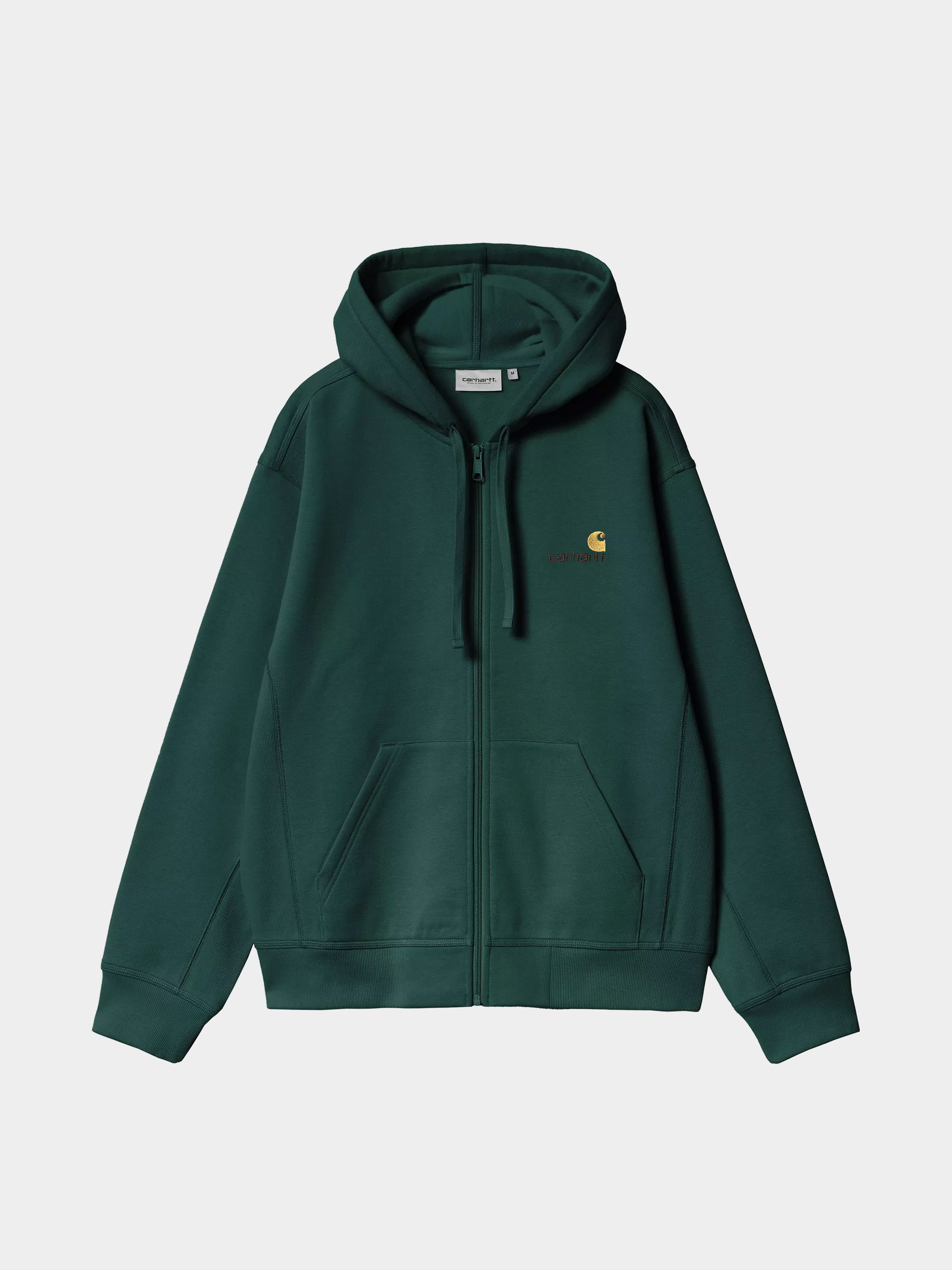Mikina s kapucu00ed Carhartt WIP American Script ZHD (dark fir)