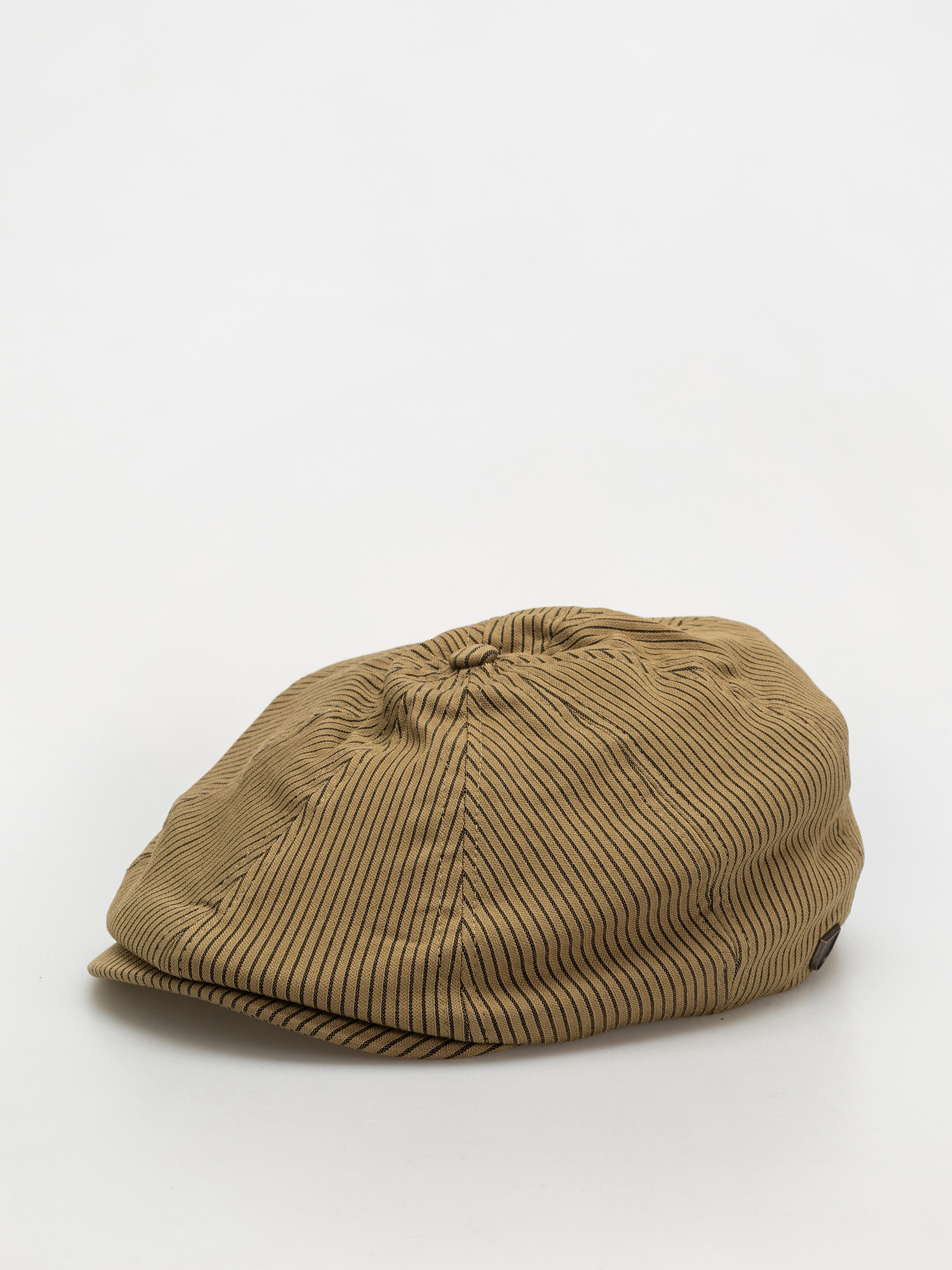 Klobouk s kšiltem Brixton Brood Snap Cap (dark tan/black hickory stripe)