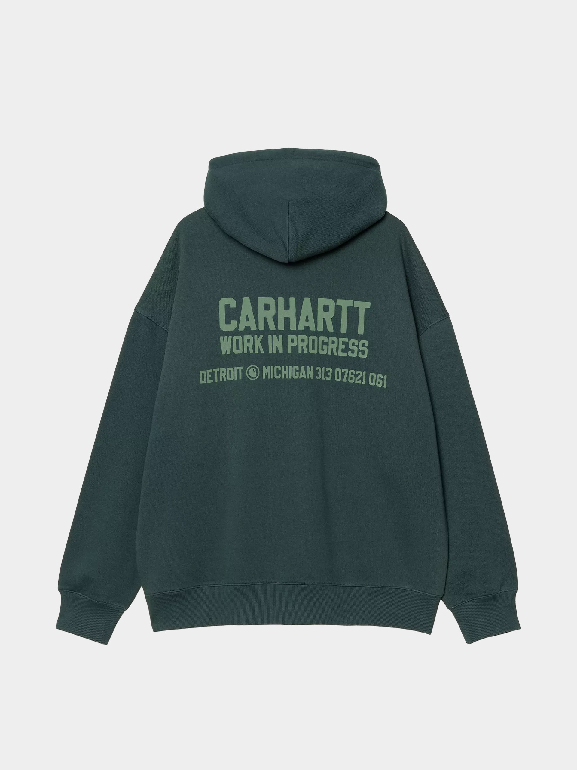 Mikina s kapucí Carhartt WIP Distance HD (dark fir/stone dyed)