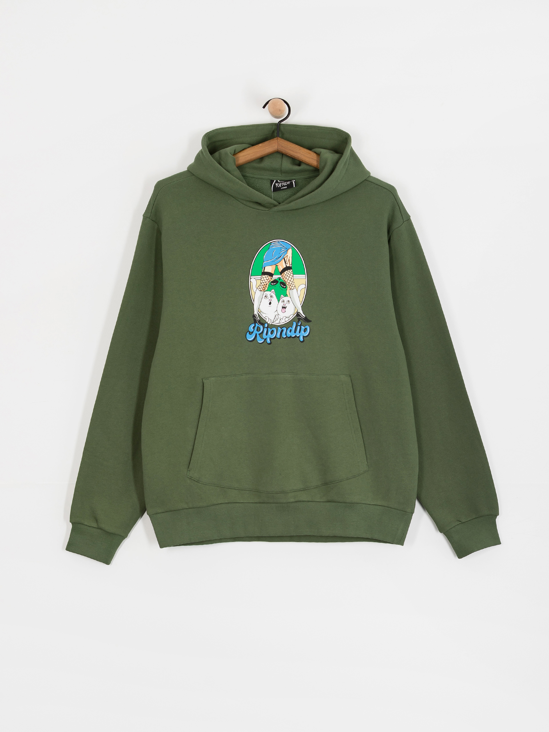 Mikina s kapucí RipNDip Nermal Fest HD (light olive)