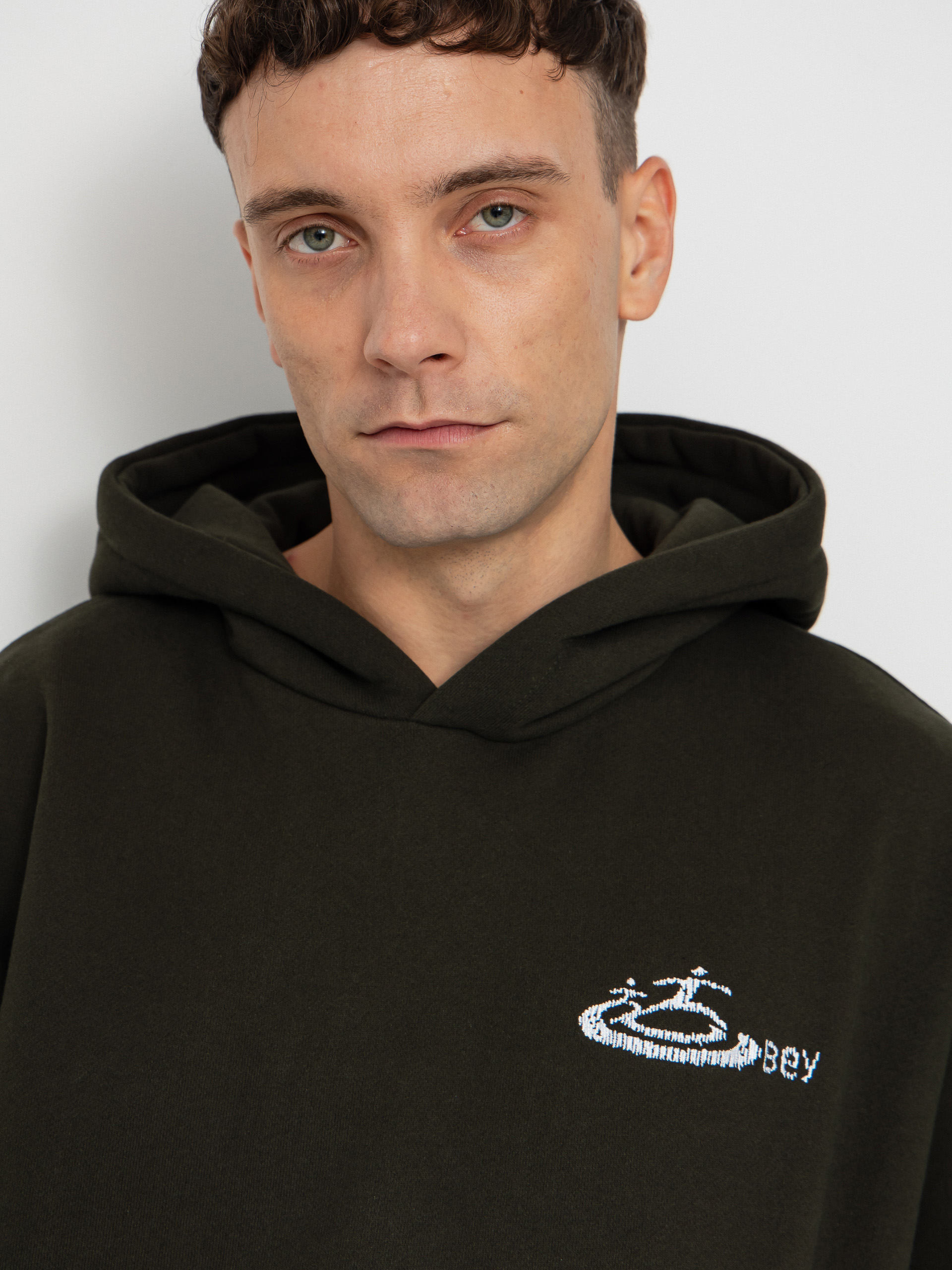 Mikina s kapucí OBEY Corp Extra Heavy HD (rosin)