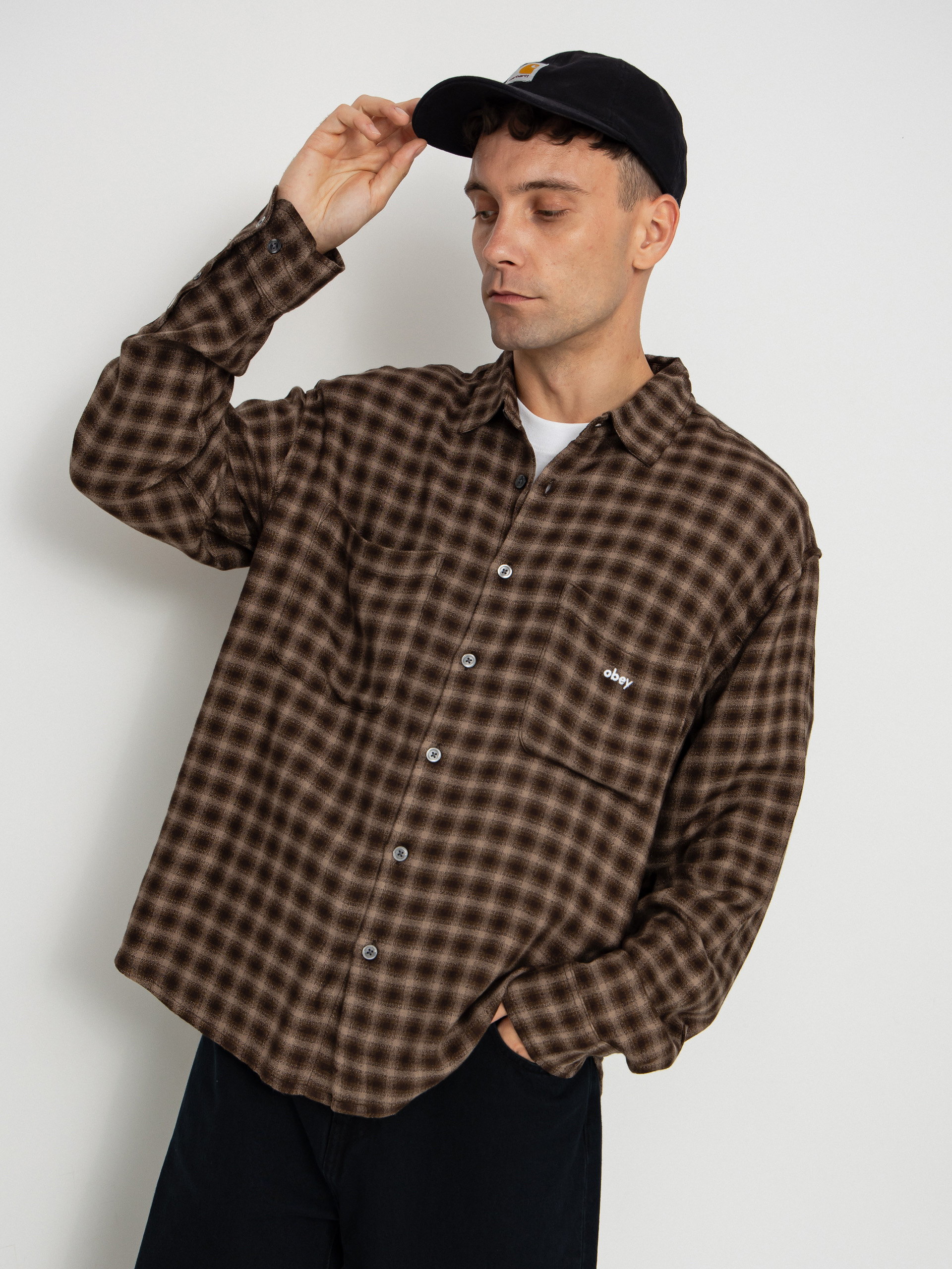 Košile OBEY Clarence Woven (black multi)