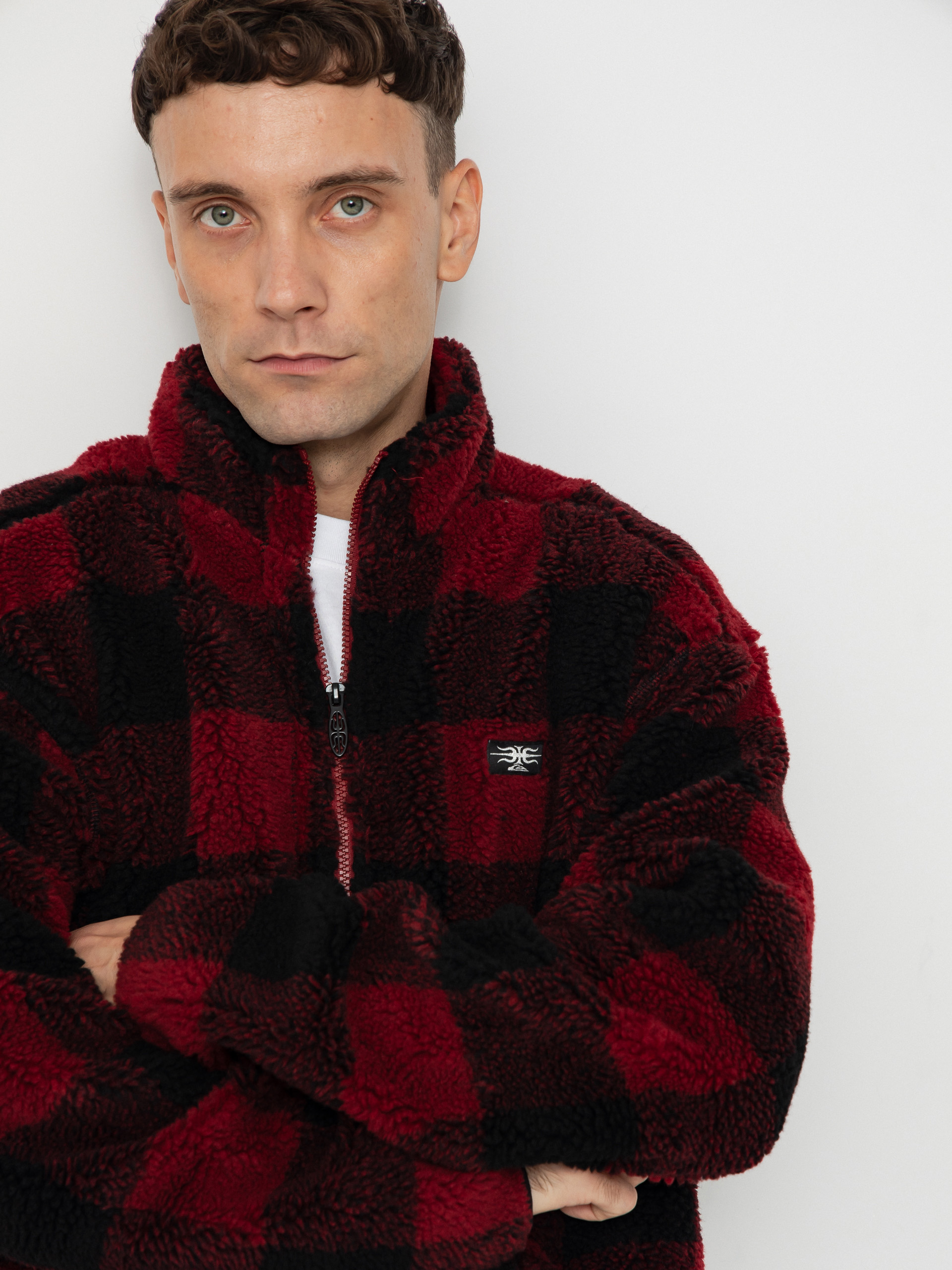 Pánský Fleecová mikina Quiksilver Mercury Woodlands Sherpa (woodlands biking red)