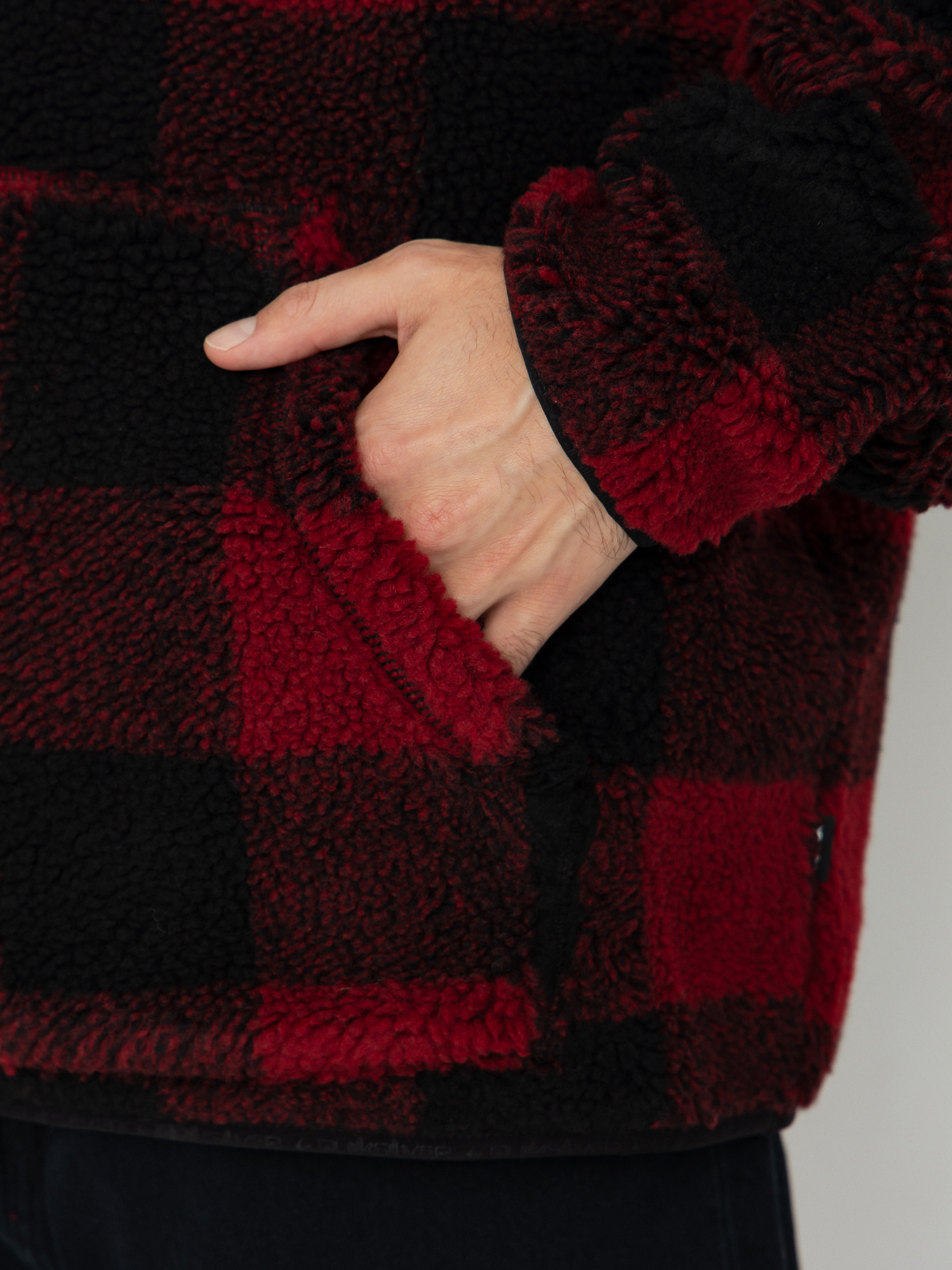 Pánský Fleecová mikina Quiksilver Mercury Woodlands Sherpa (woodlands biking red)