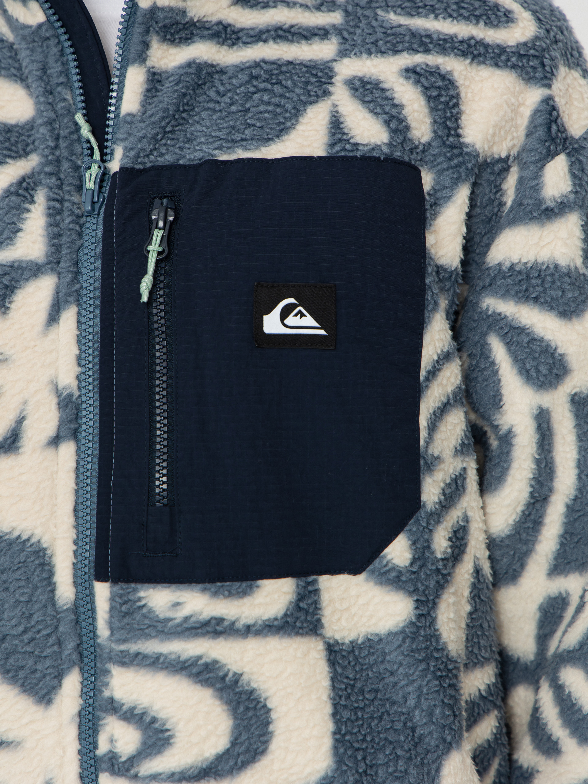 Pánský Fleecová mikina Quiksilver Clean Coast FZ (china blue desert checker)