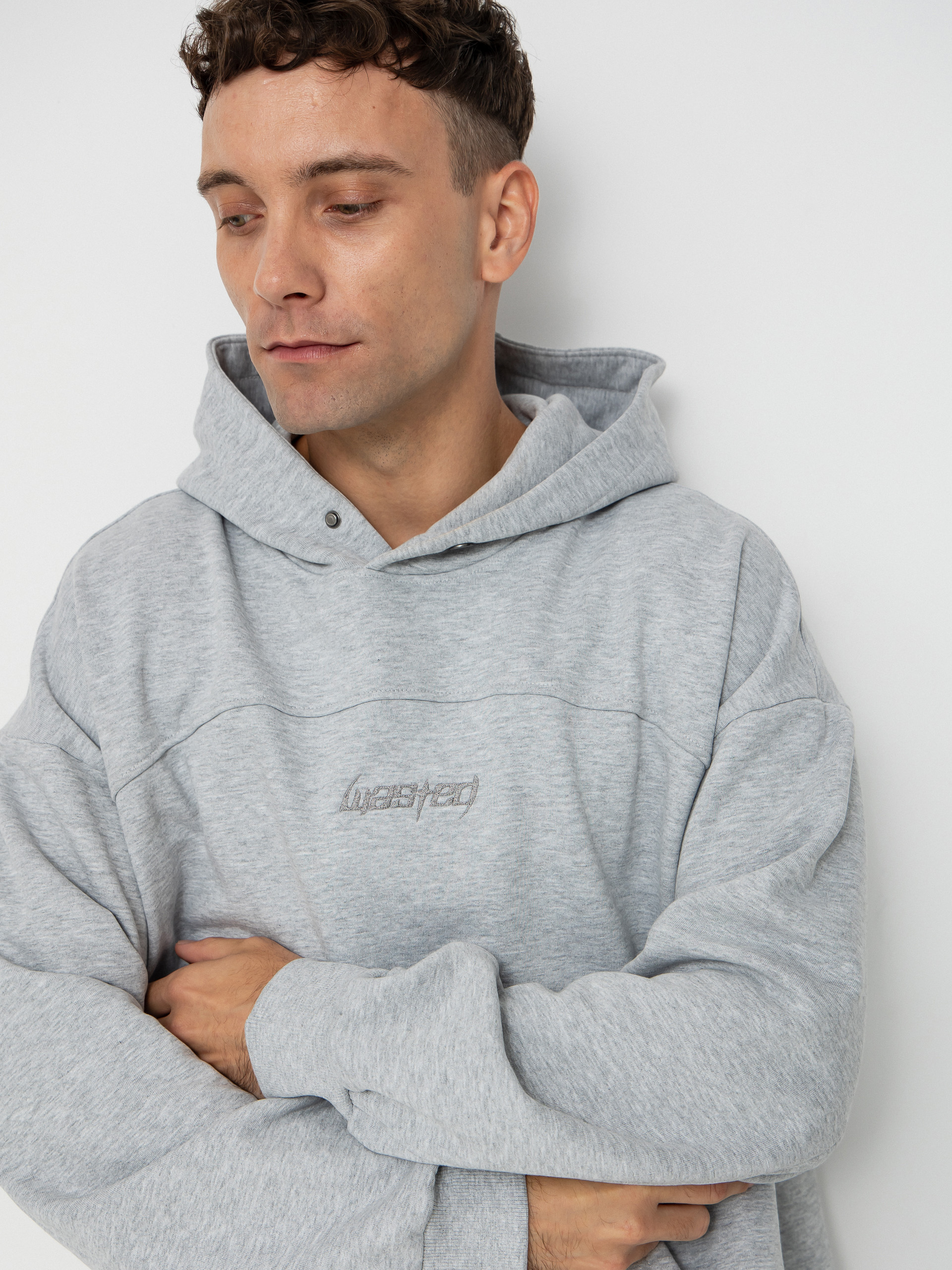 Mikina s kapucí Wasted Paris Switchblade Boxy HD (ash grey)