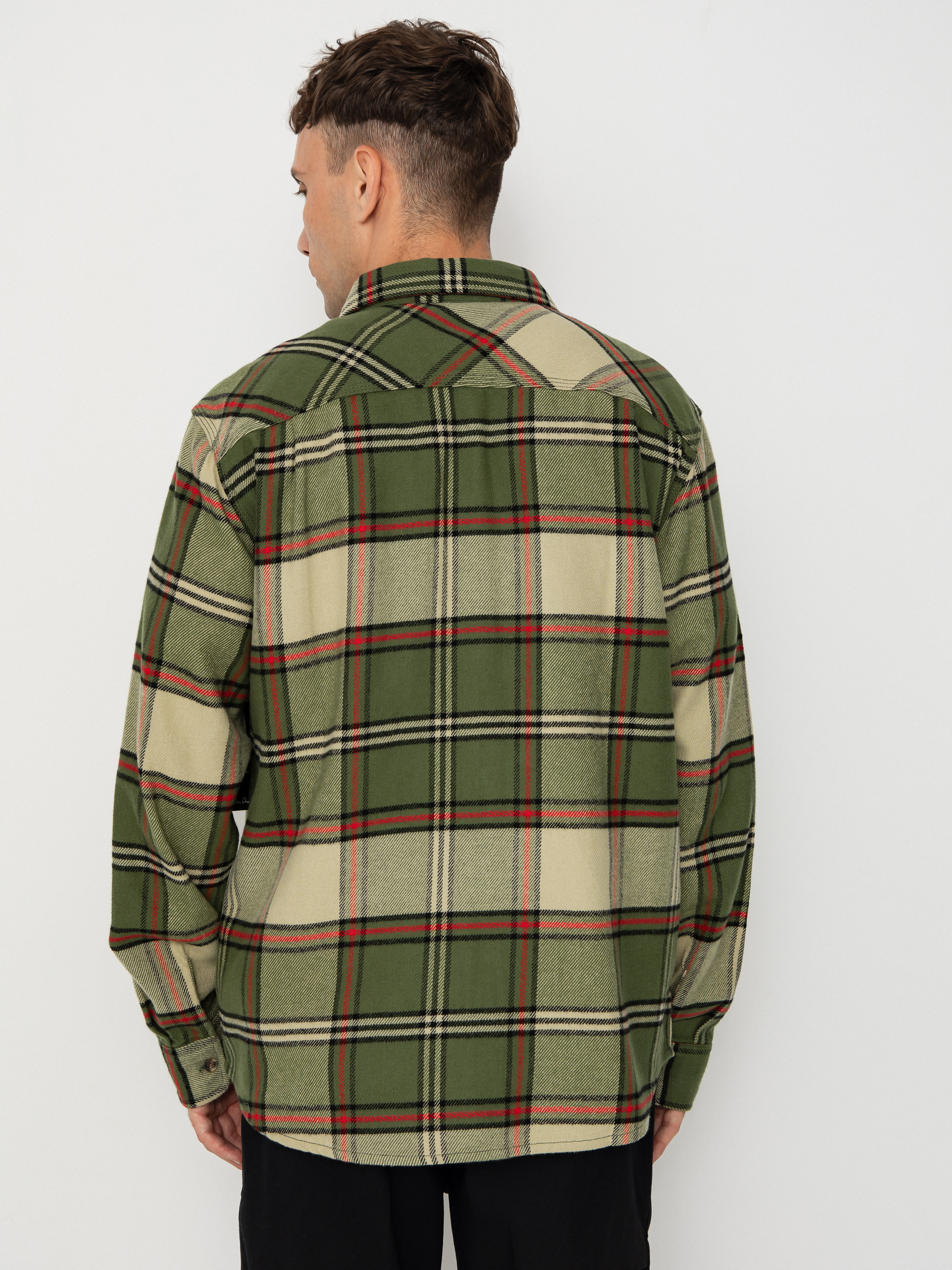 Košile Brixton Bowery Flannel (wild green/elm/adrenaline rush)