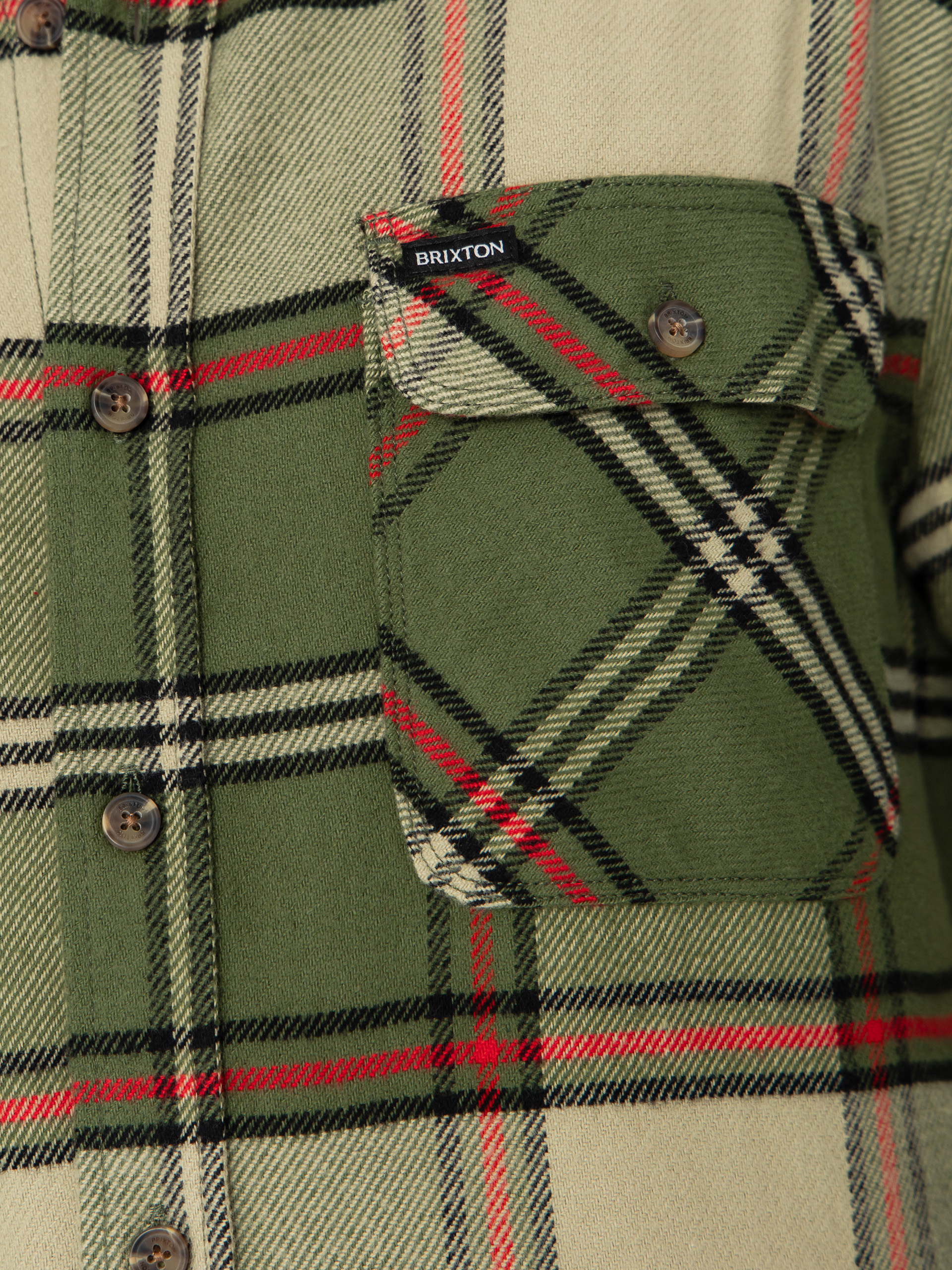 Košile Brixton Bowery Flannel (wild green/elm/adrenaline rush)