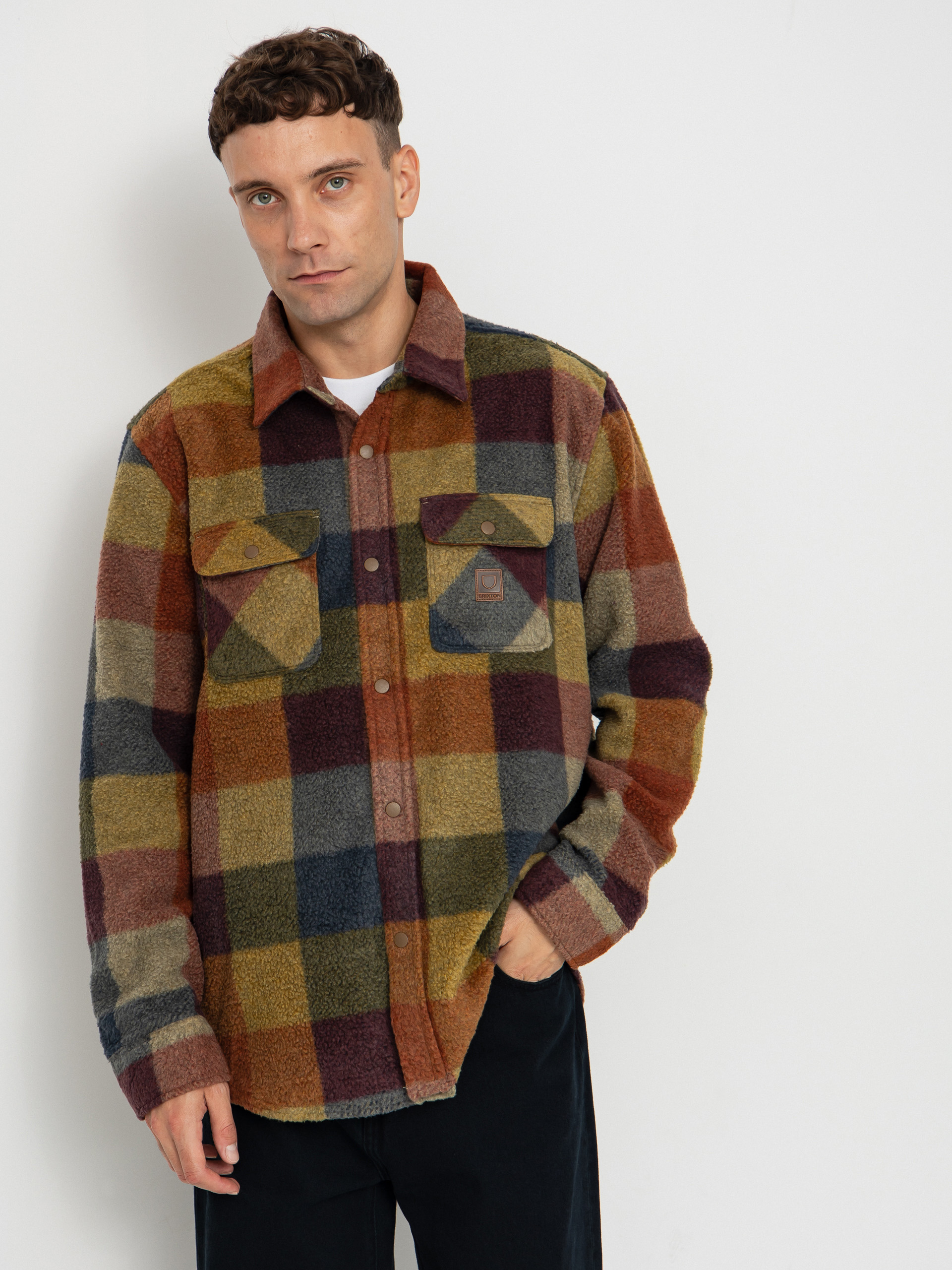 Košile Brixton Bowery Arctic Stretch Flee (rust/cooper plaid)