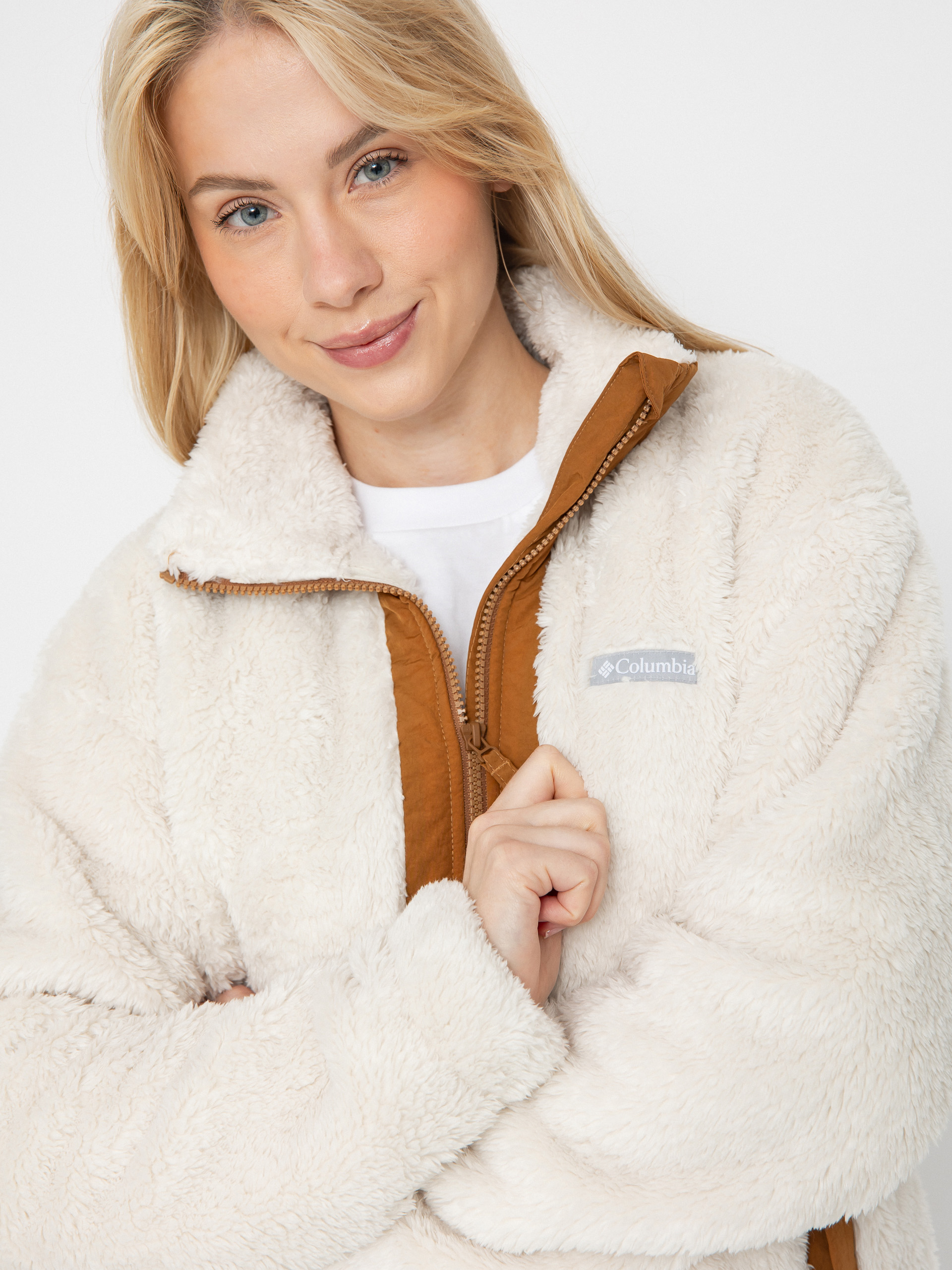 Dámský Fleecová mikina Columbia Boundless Discovery Sherpa Full Zip II (chalk/camel brown)