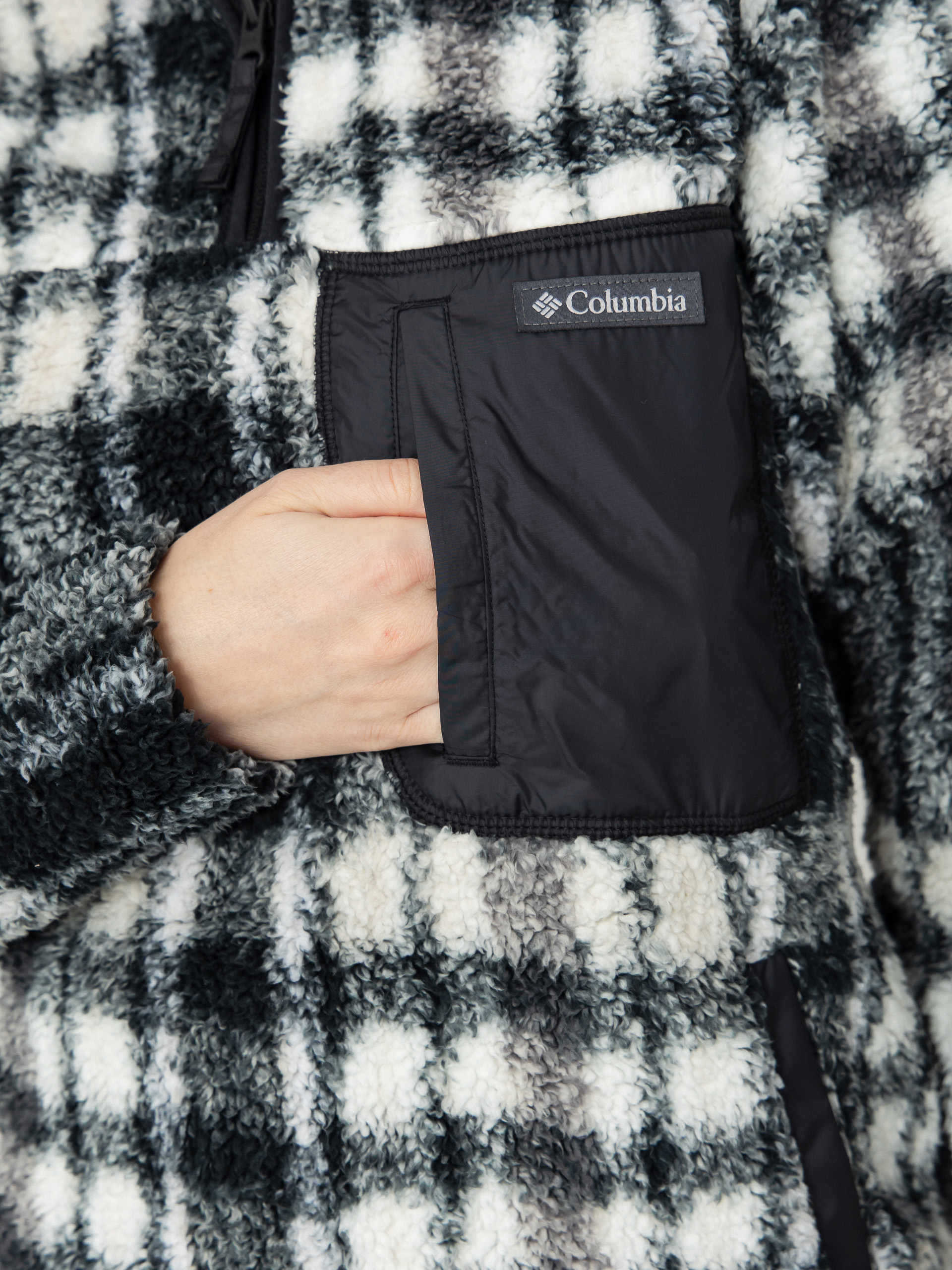 Dámský Fleecová mikina Columbia West Bend 1/4 Zip II (black herringplaid)