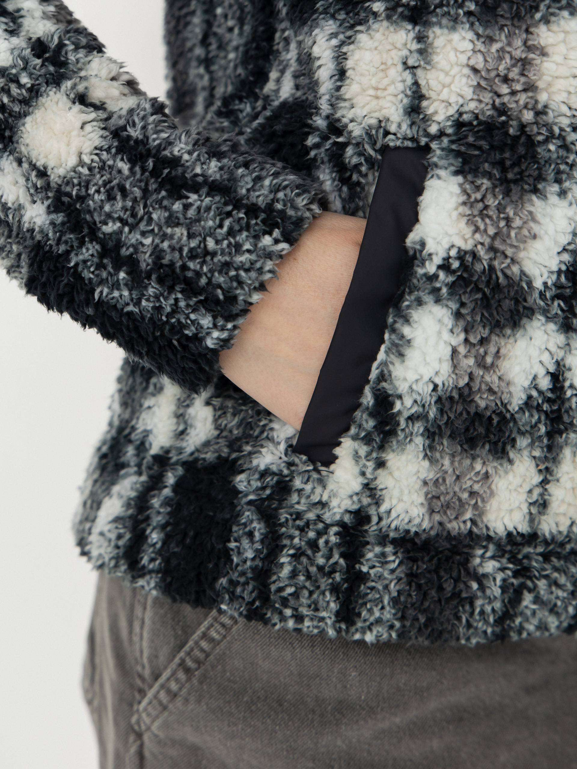 Dámský Fleecová mikina Columbia West Bend 1/4 Zip II (black herringplaid)