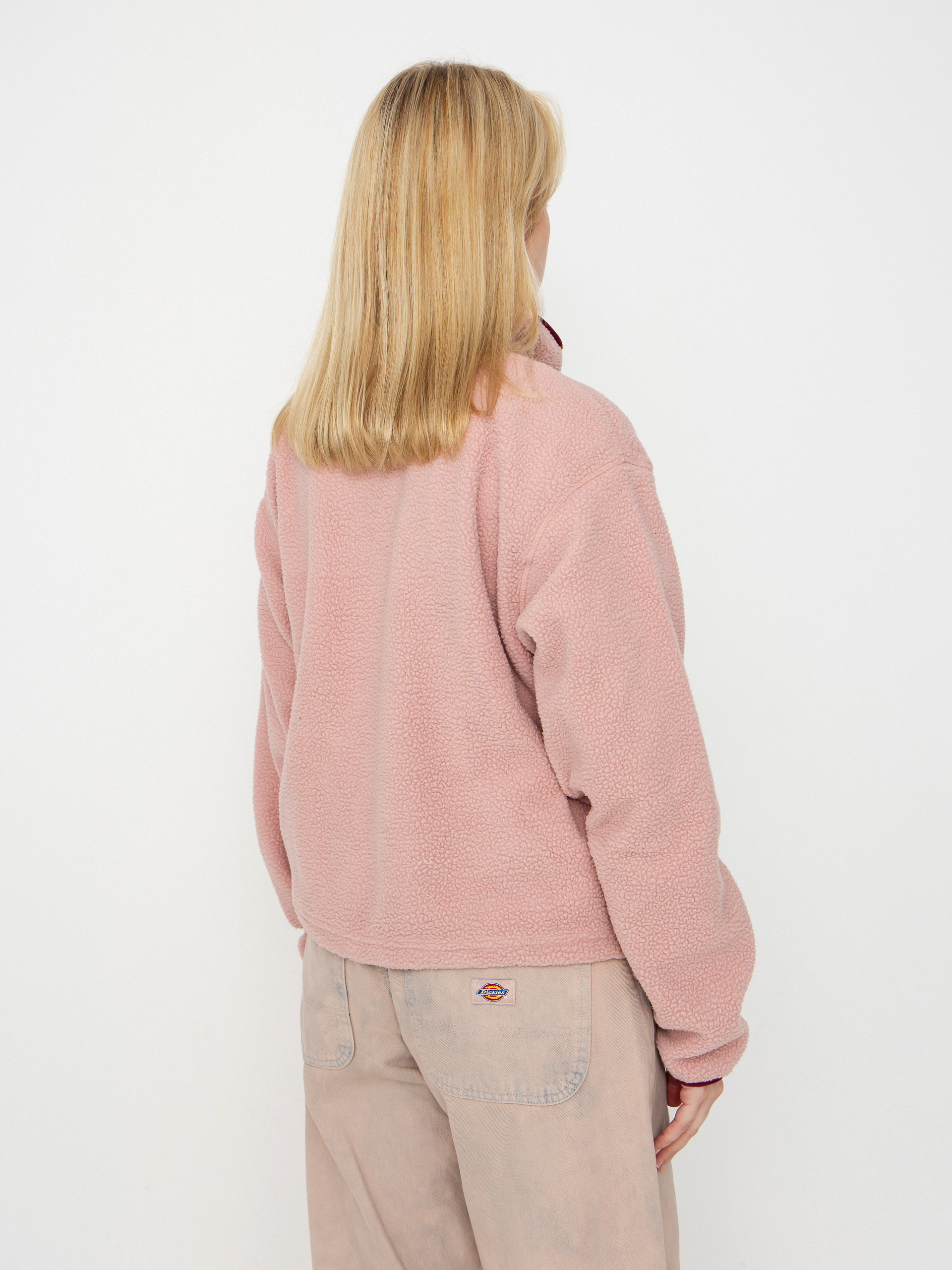 Dámský Fleecová mikina Columbia Helvetia II Cropped Half Snap (eraser pink/fig/rich wine)