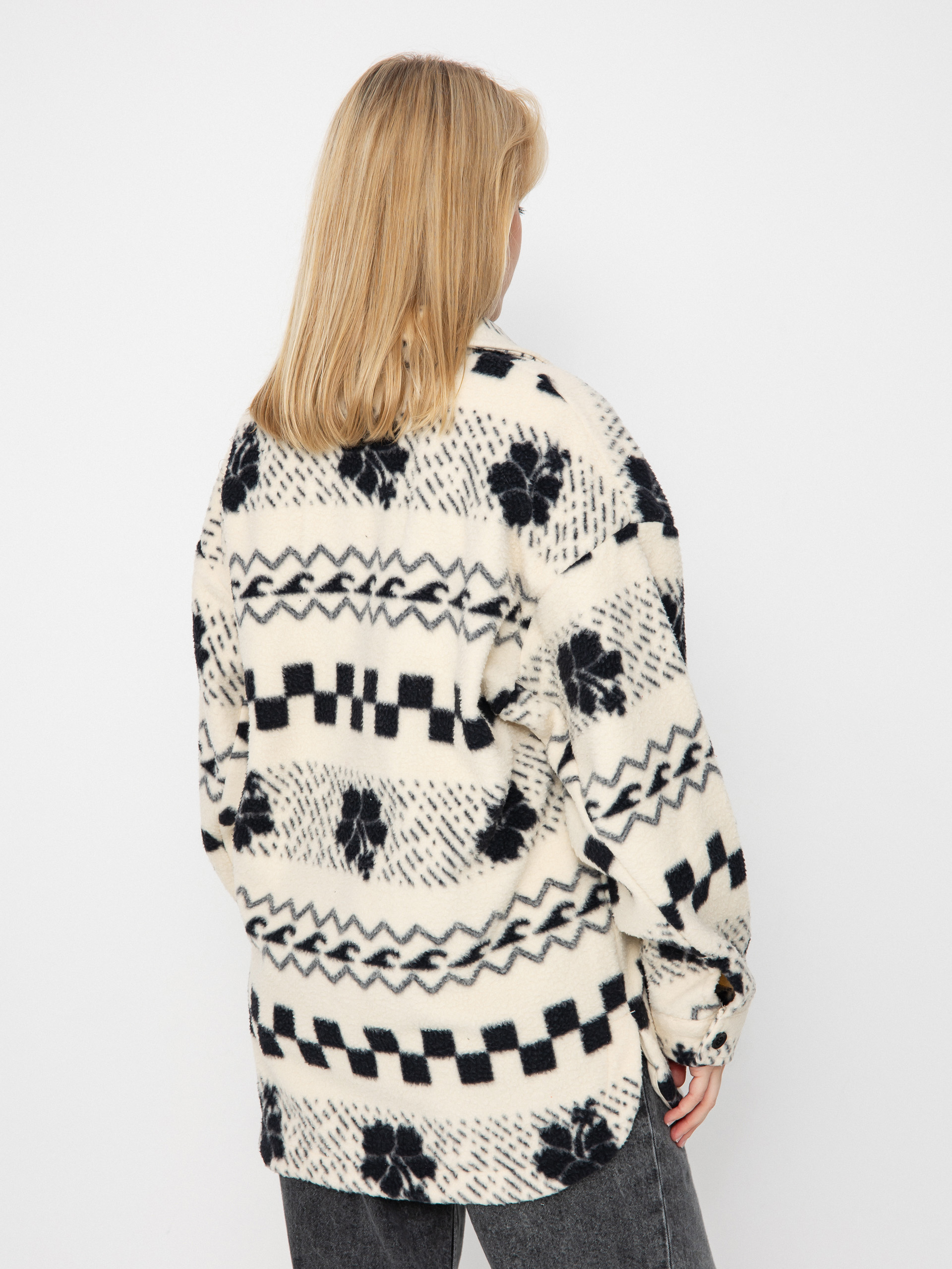 Dámský Fleecová mikina Roxy Morning Crush Shacket (parchment morning crush)