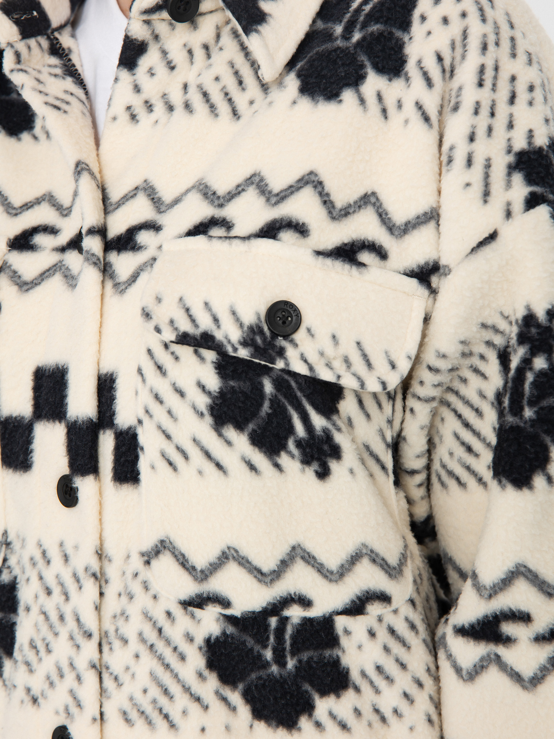 Dámský Fleecová mikina Roxy Morning Crush Shacket (parchment morning crush)