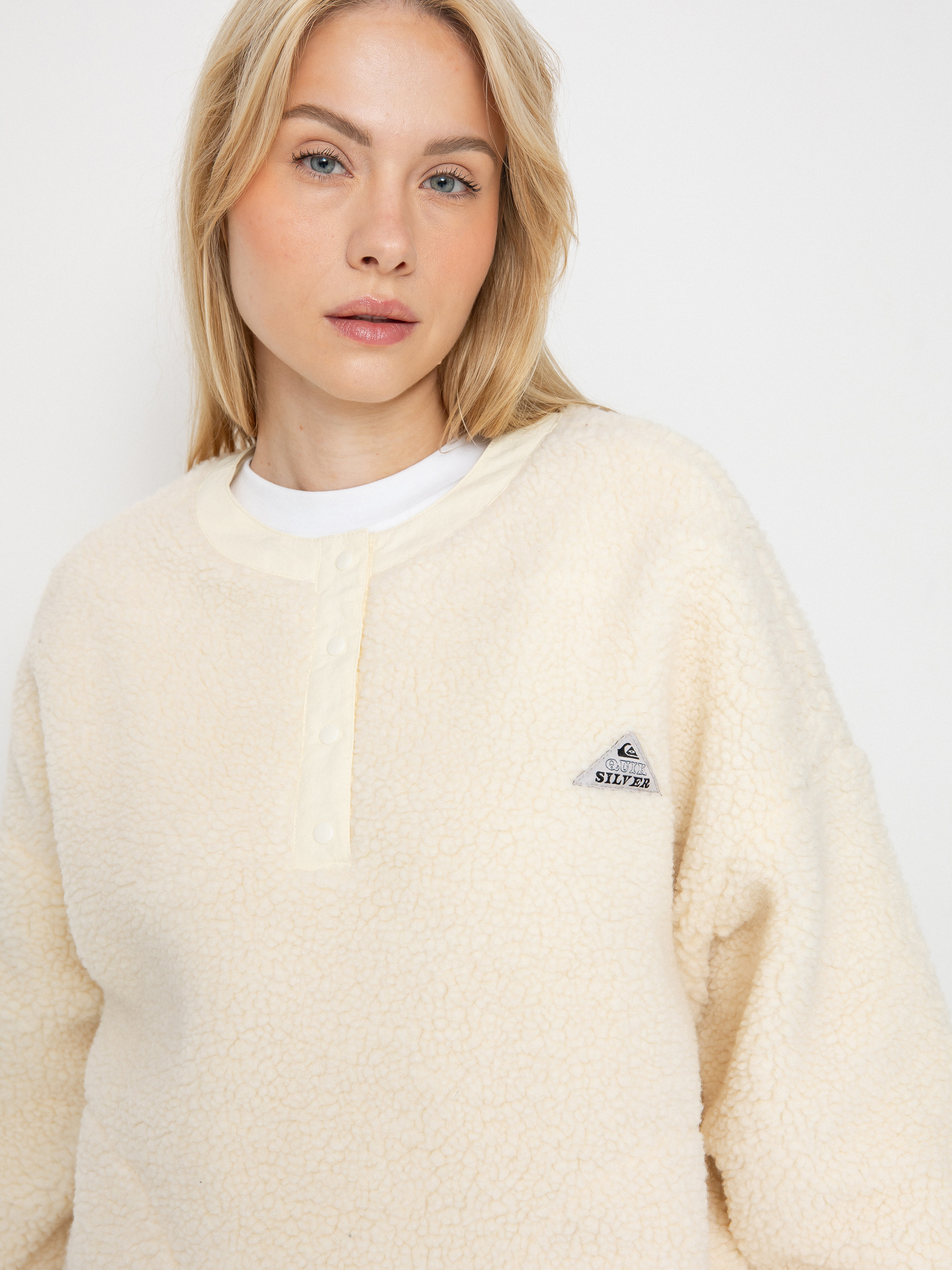 Dámský Fleecová mikina Quiksilver Barranco Crew (snow white)