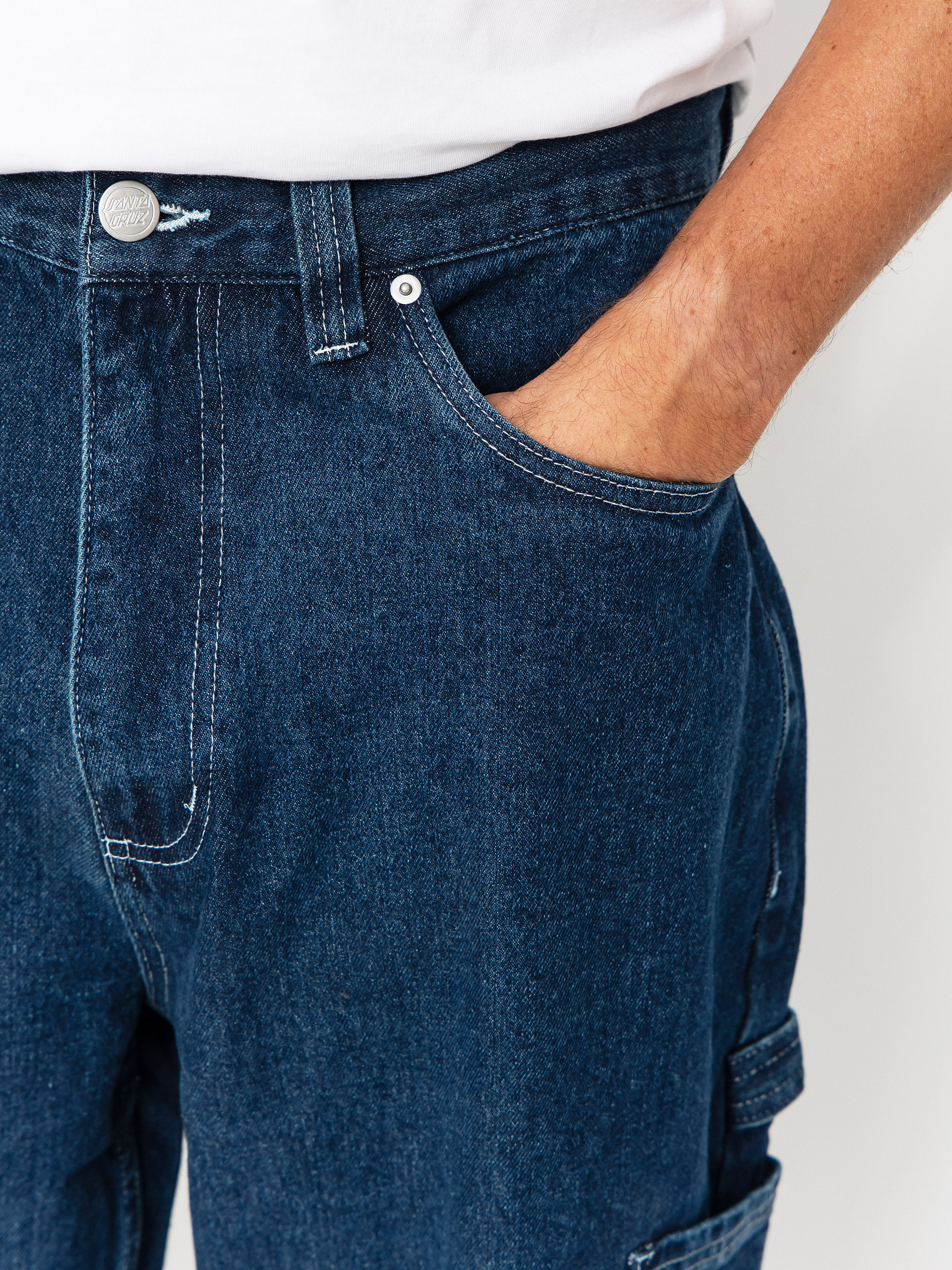 Kalhoty Santa Cruz Carpenter (dark denim/white)