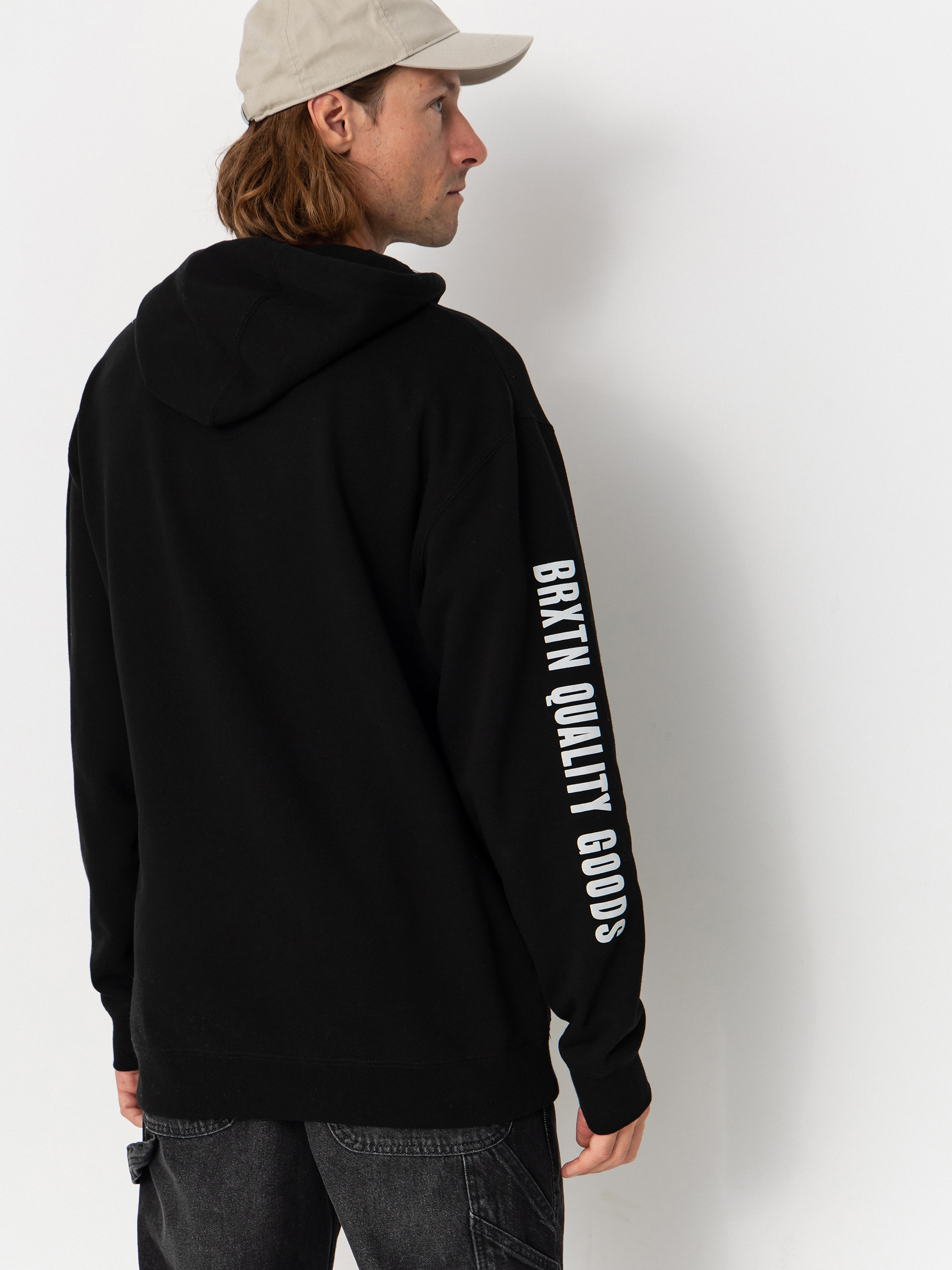 Mikina s kapucí Brixton Woodburn Label HD (black)