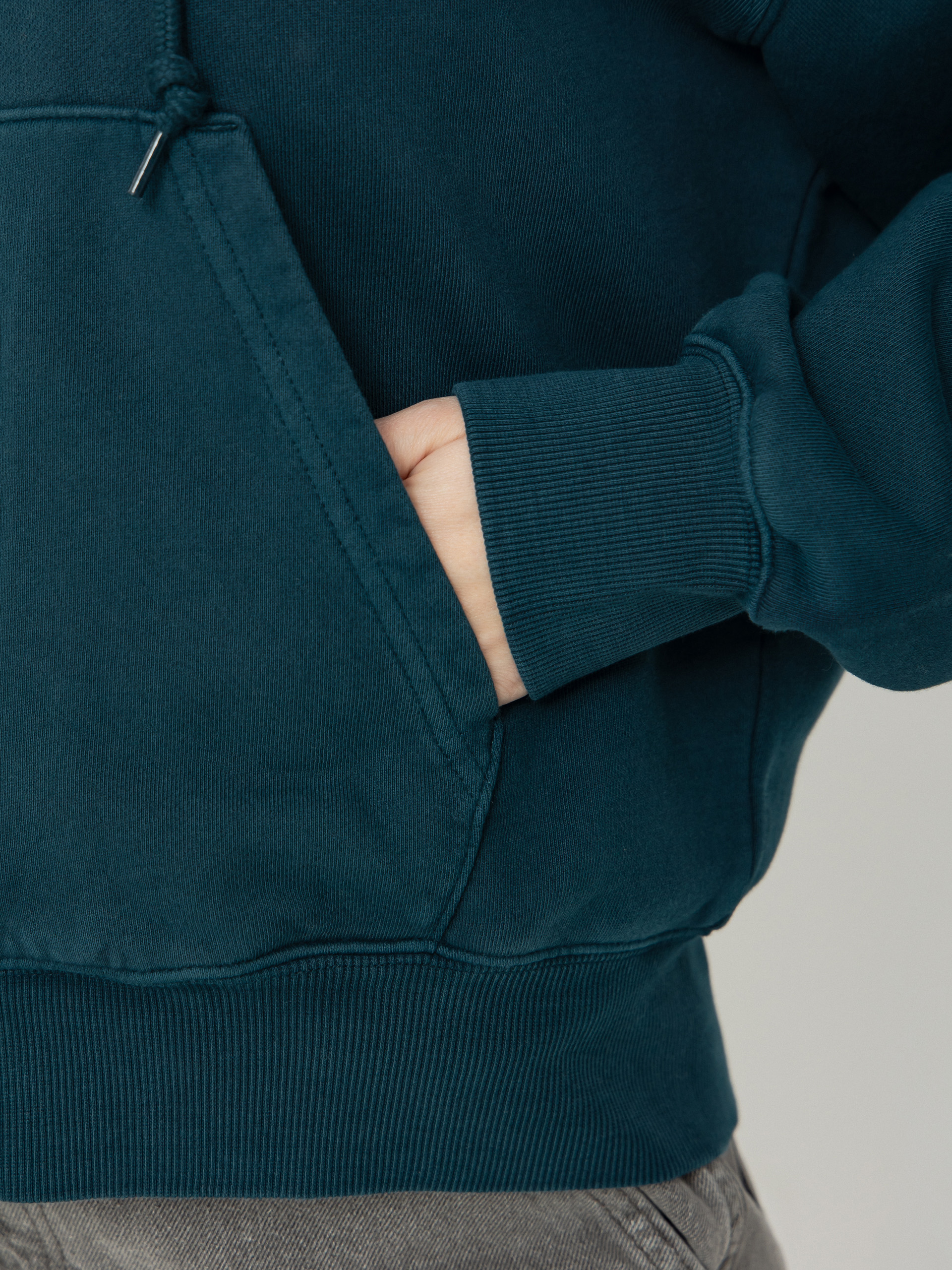 Mikina s kapucí Carhartt WIP Nelson ZHD Wmn (deep lagoon/garment dyed)