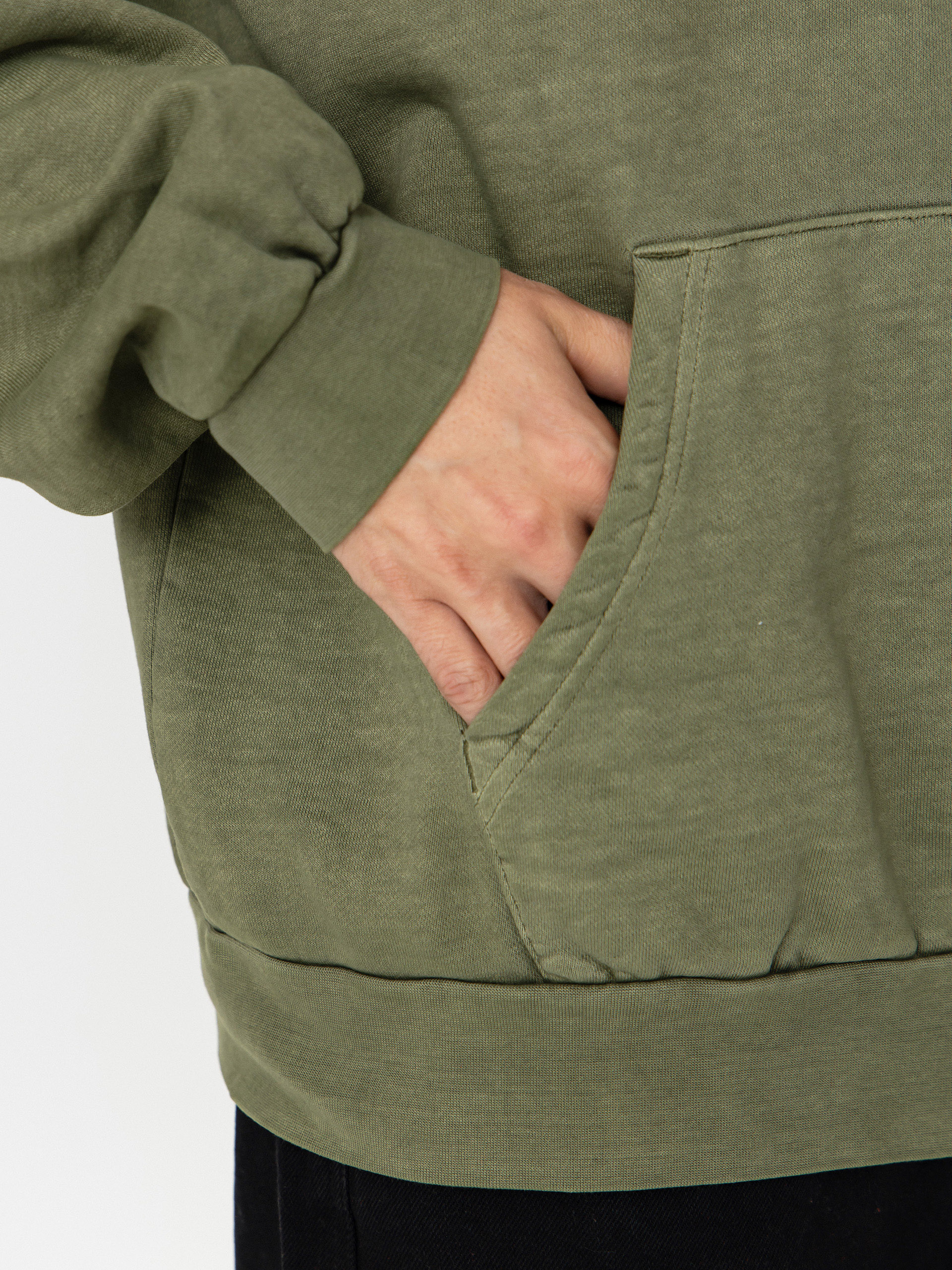 Mikina s kapucí OBEY Lowercase Pigment HD (pigment deep lichen green)