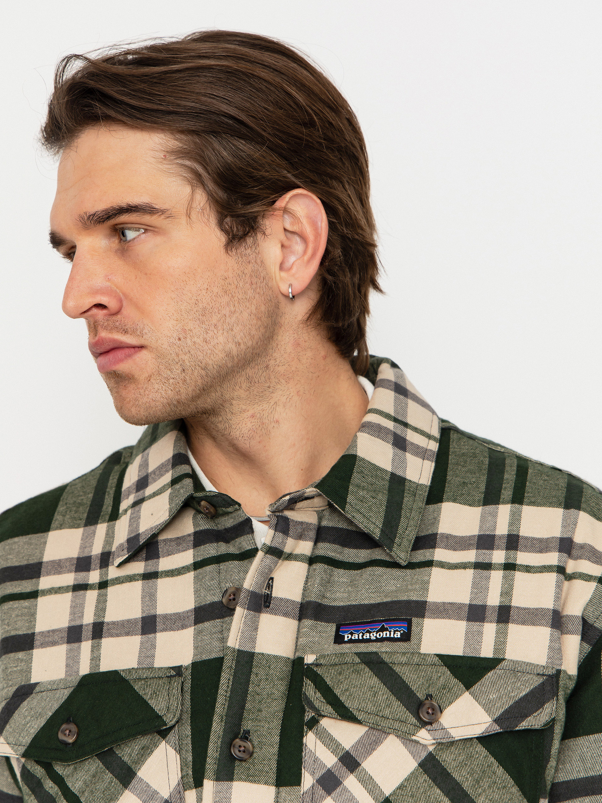 Košile Patagonia LW Insulated Fjord Flannel (ashore old growth green)