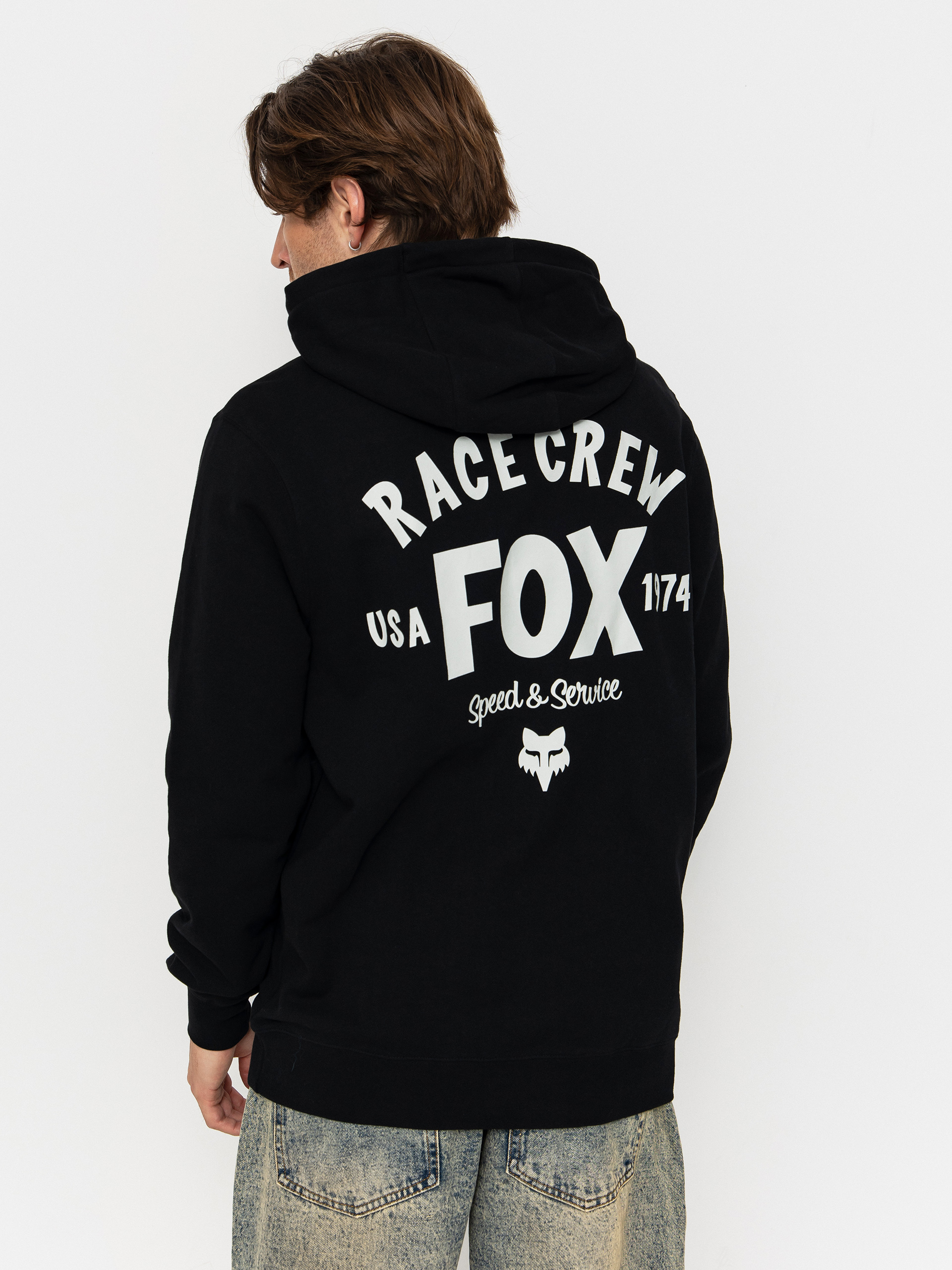 Mikina s kapucí Fox Slogan HD (black)