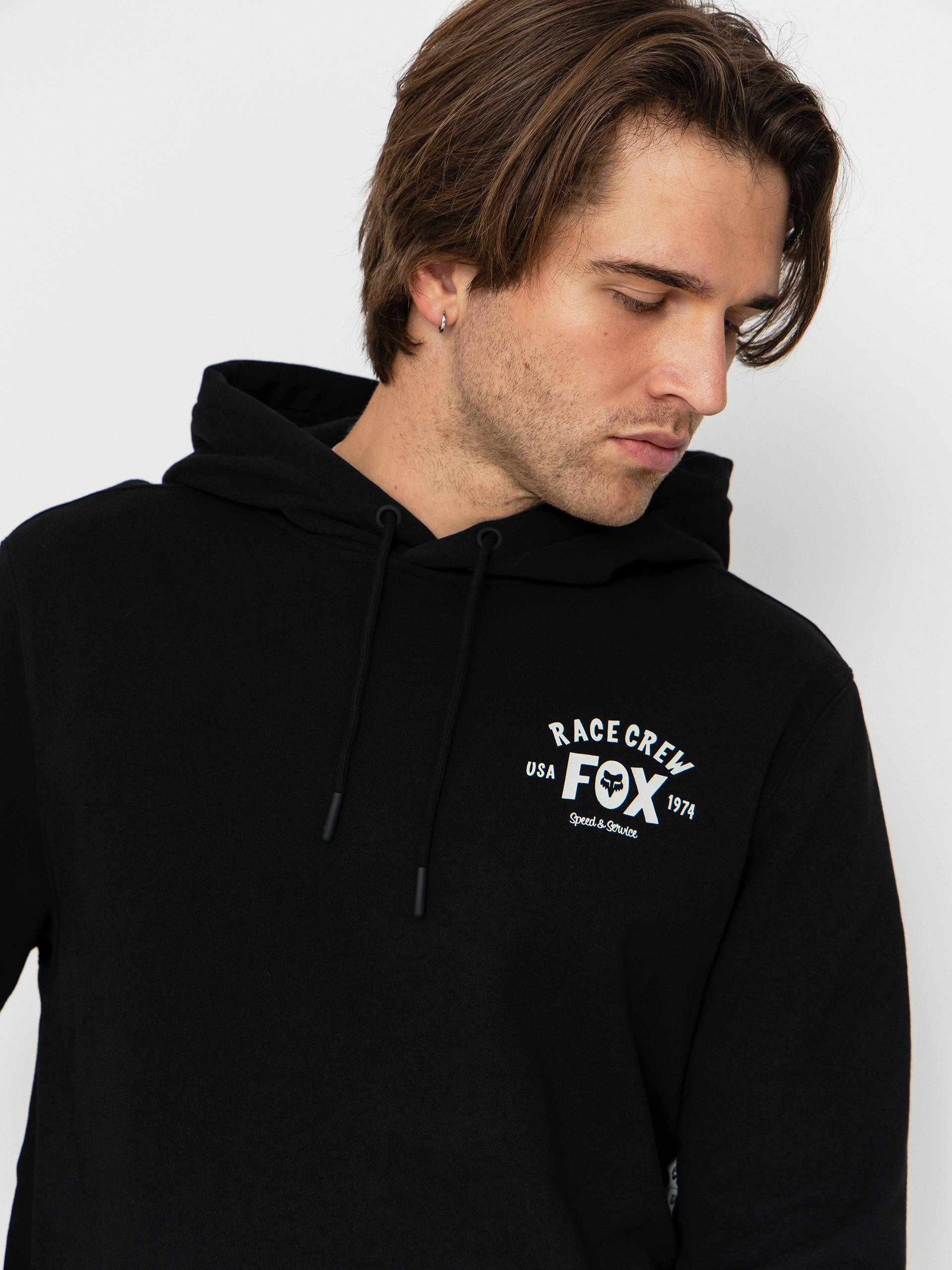 Mikina s kapucí Fox Slogan HD (black)