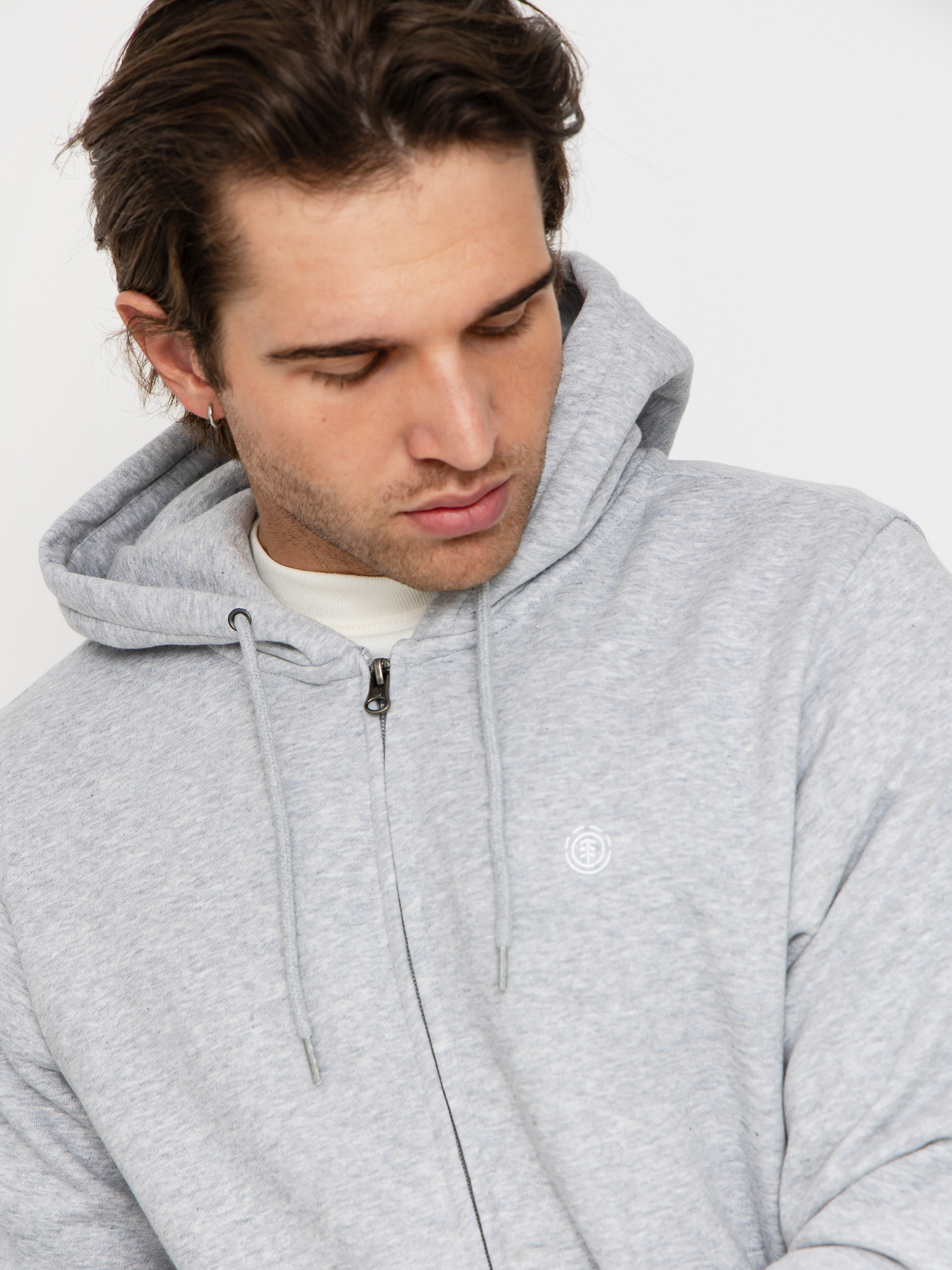 Mikina s kapucí Element Icon Embroidery ZHD (mid grey heather)