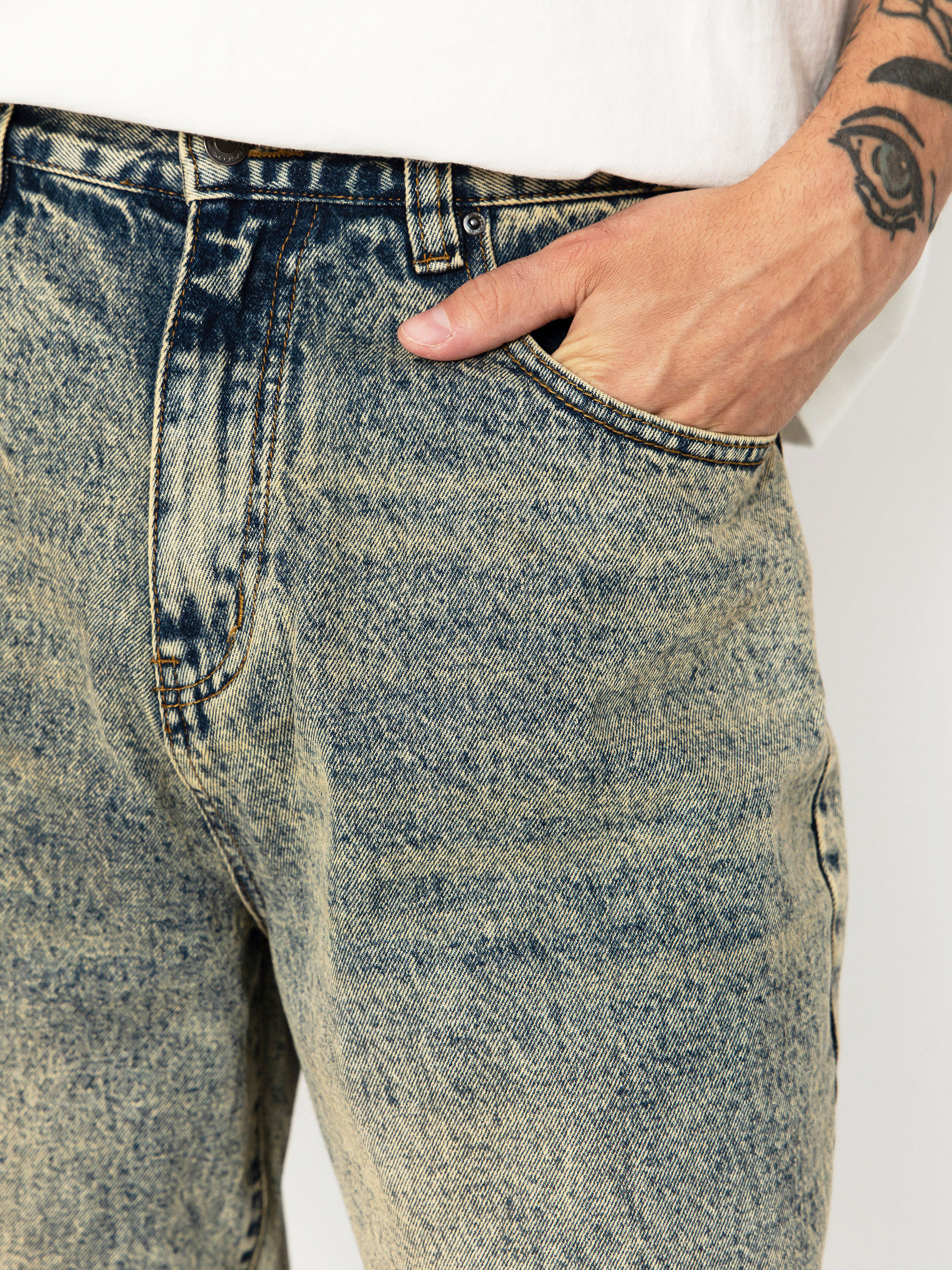 Kalhoty Wasted Paris Grant (acid blue)