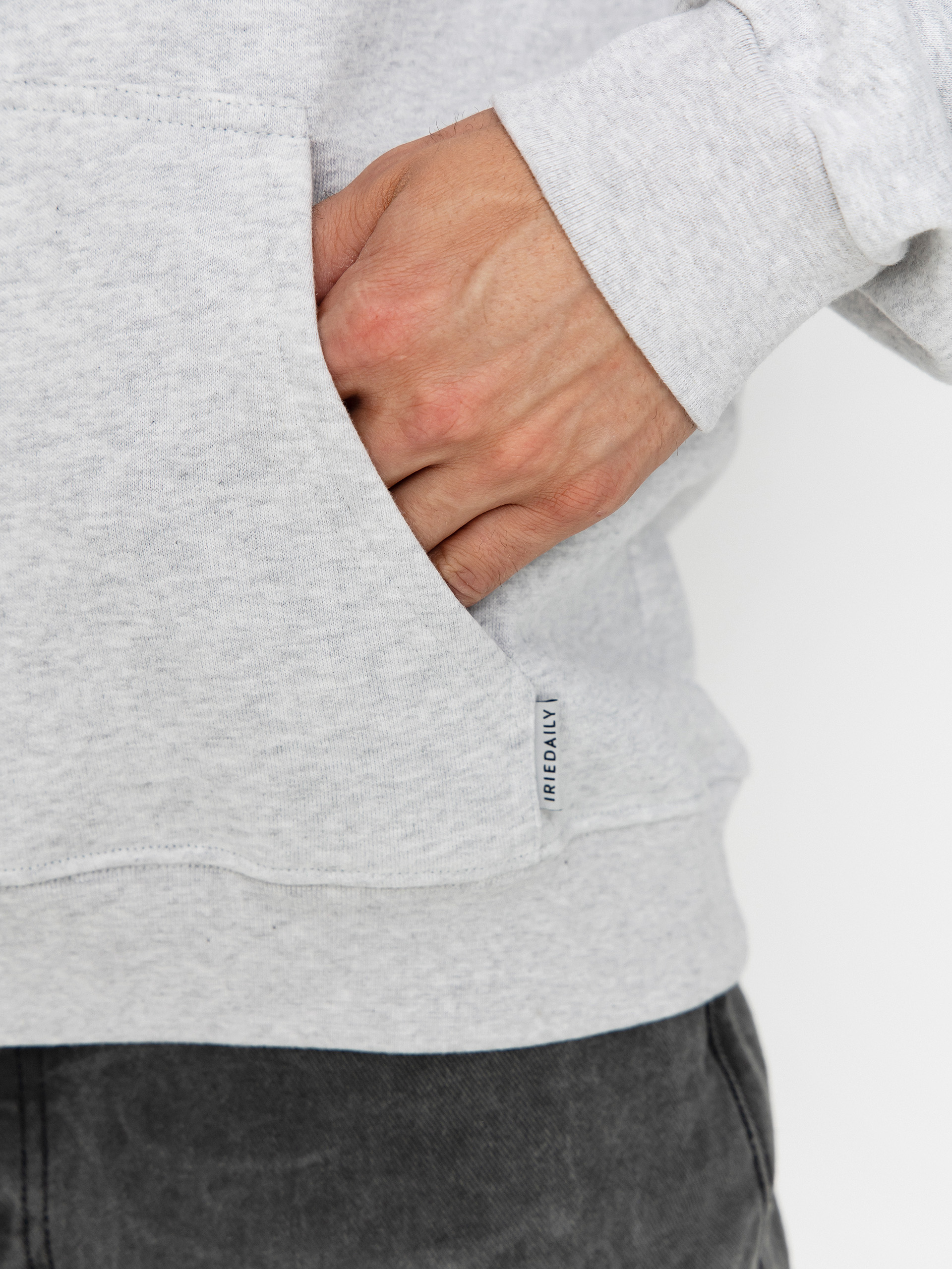 Mikina s kapucí Iriedaily No Love HD (ash heather)