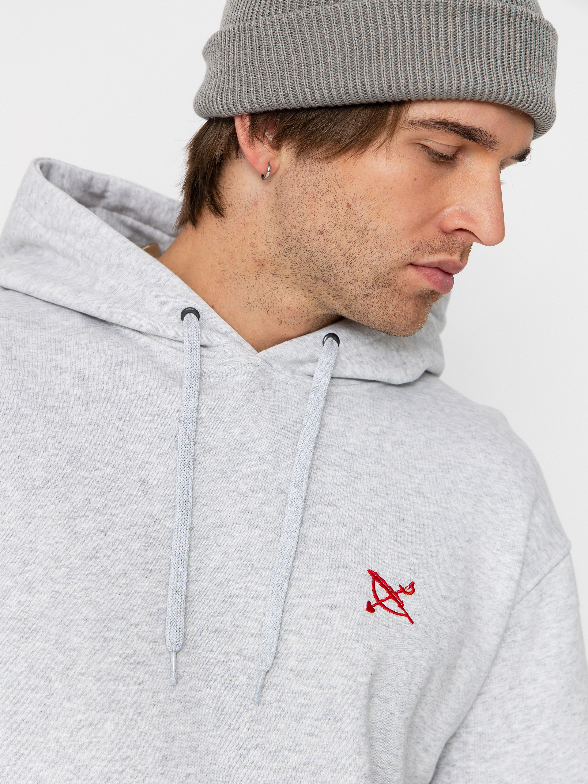 Mikina s kapucí Iriedaily No Love HD (ash heather)