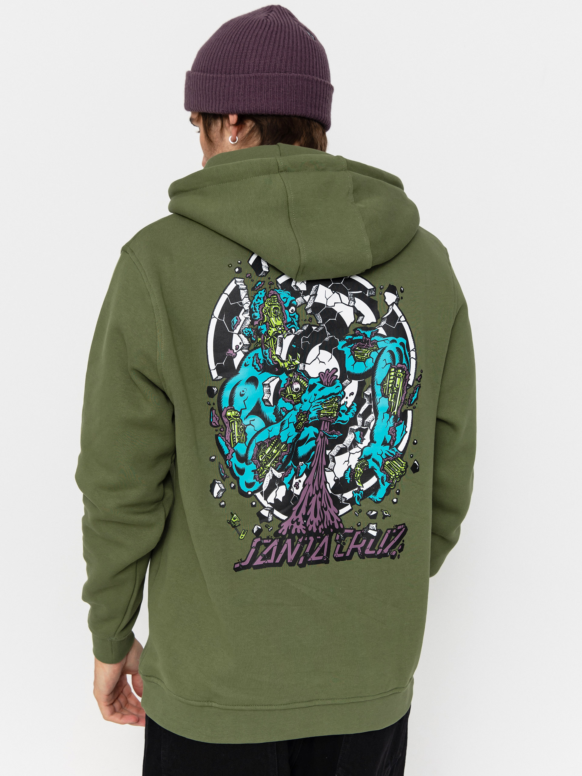 Mikina Santa Cruz Roskopp Dissect Strip (dark moss)