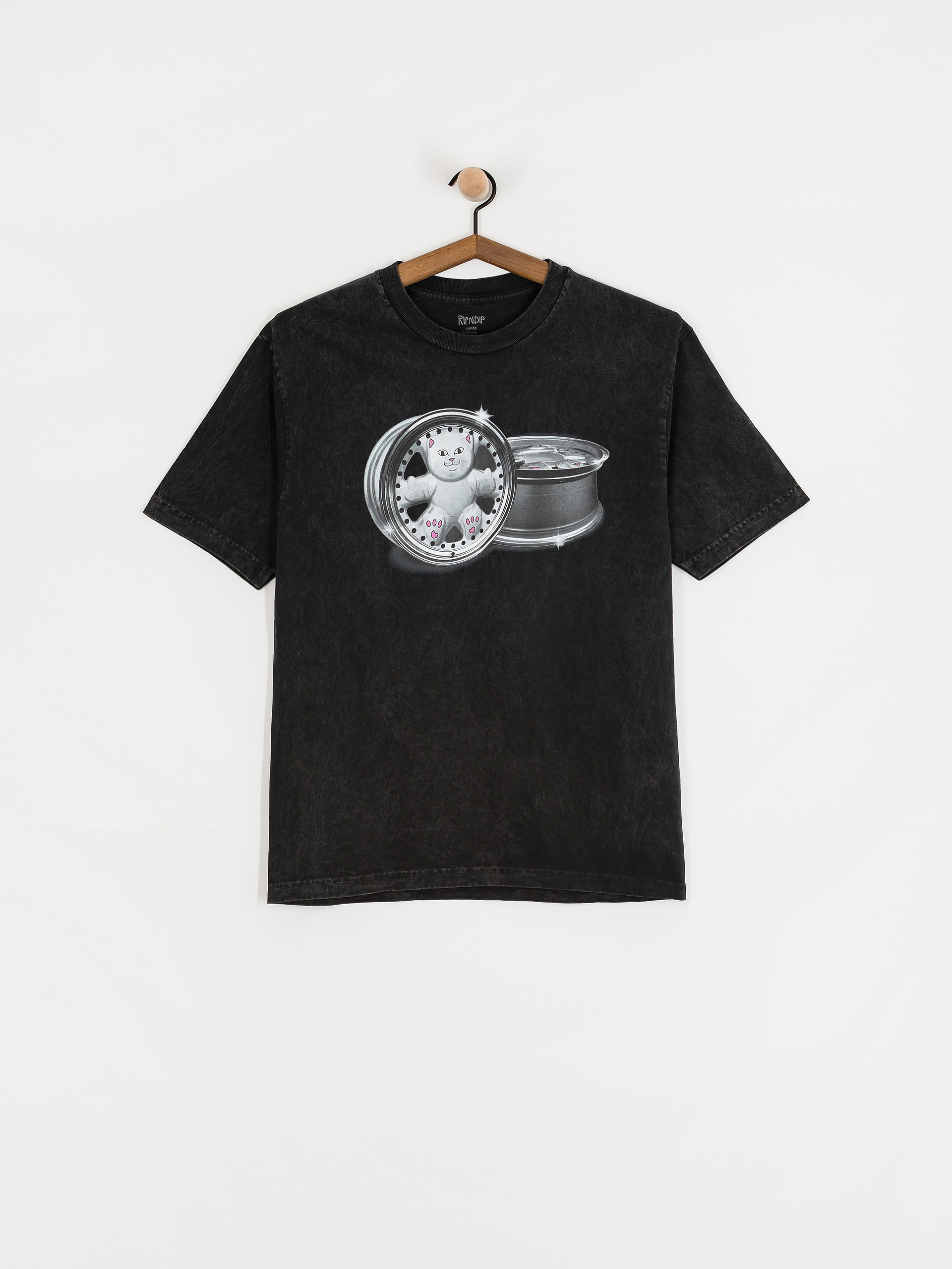 Tričko RipNDip Nerm Wheels (black vintage wash)