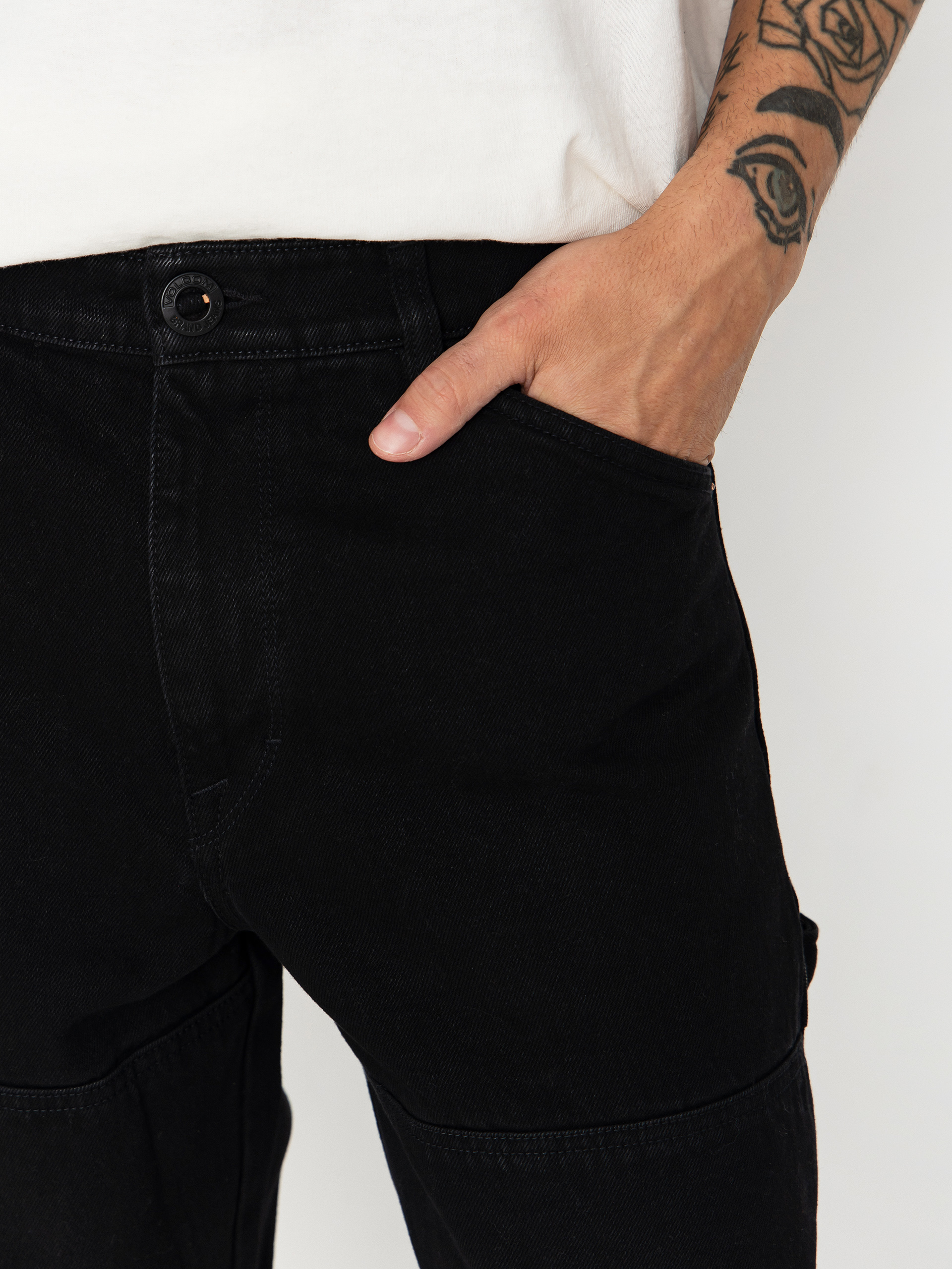 Kalhoty Volcom Karpendter Lse Tprd Denim (black)