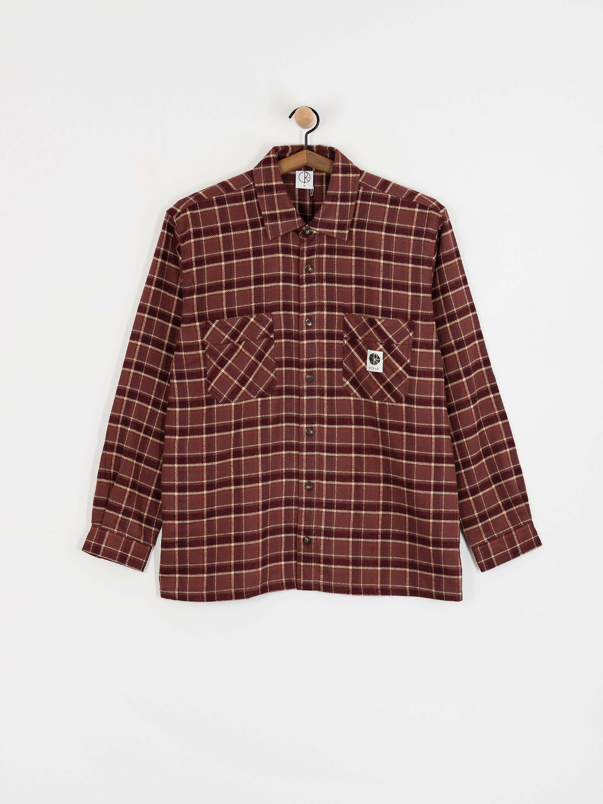 Košile Polar Skate Mike Flannel (oxblood check)