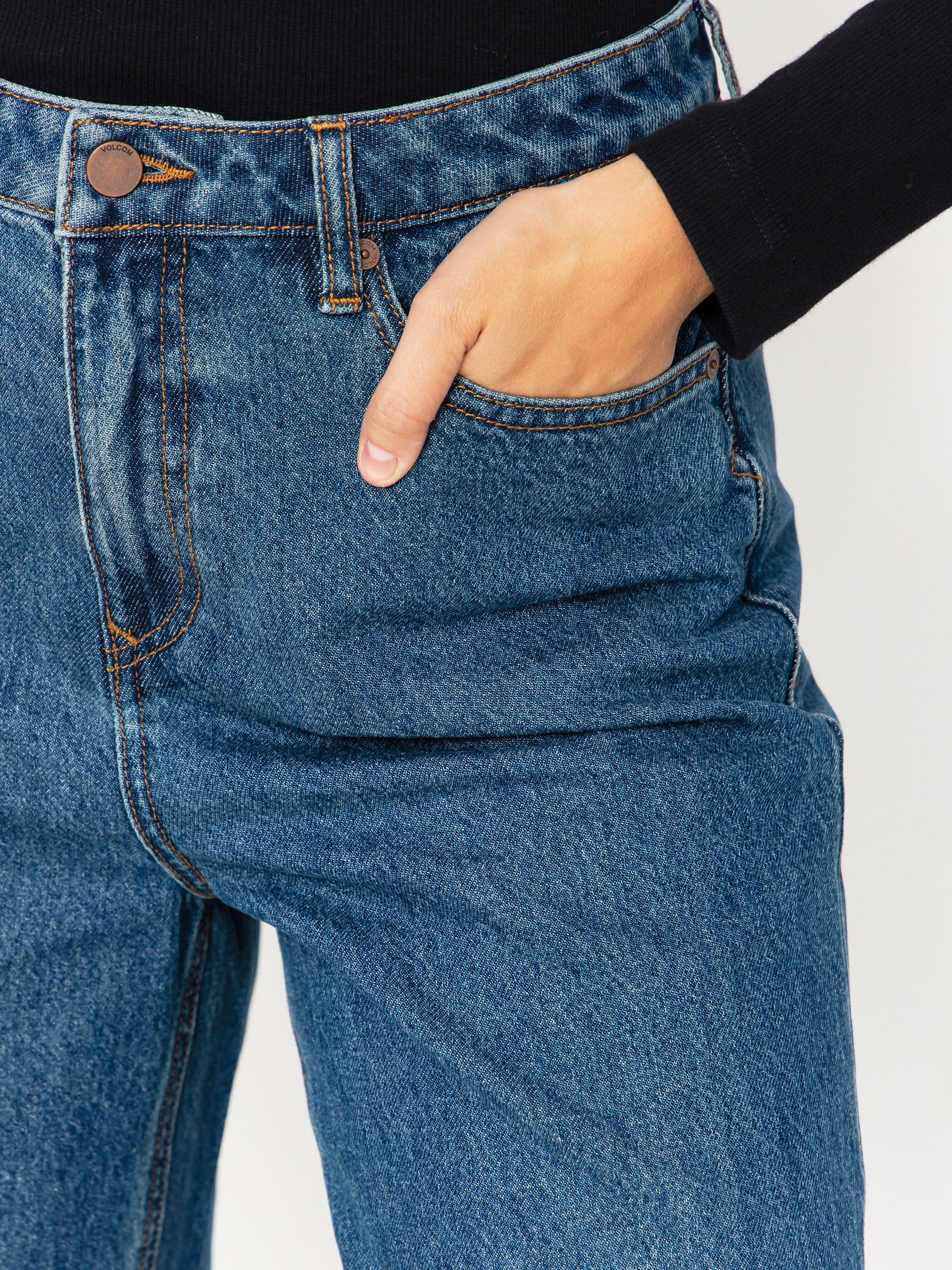 Kalhoty Volcom Stoned Bf Hirise Wmn (indigo ridge wash)