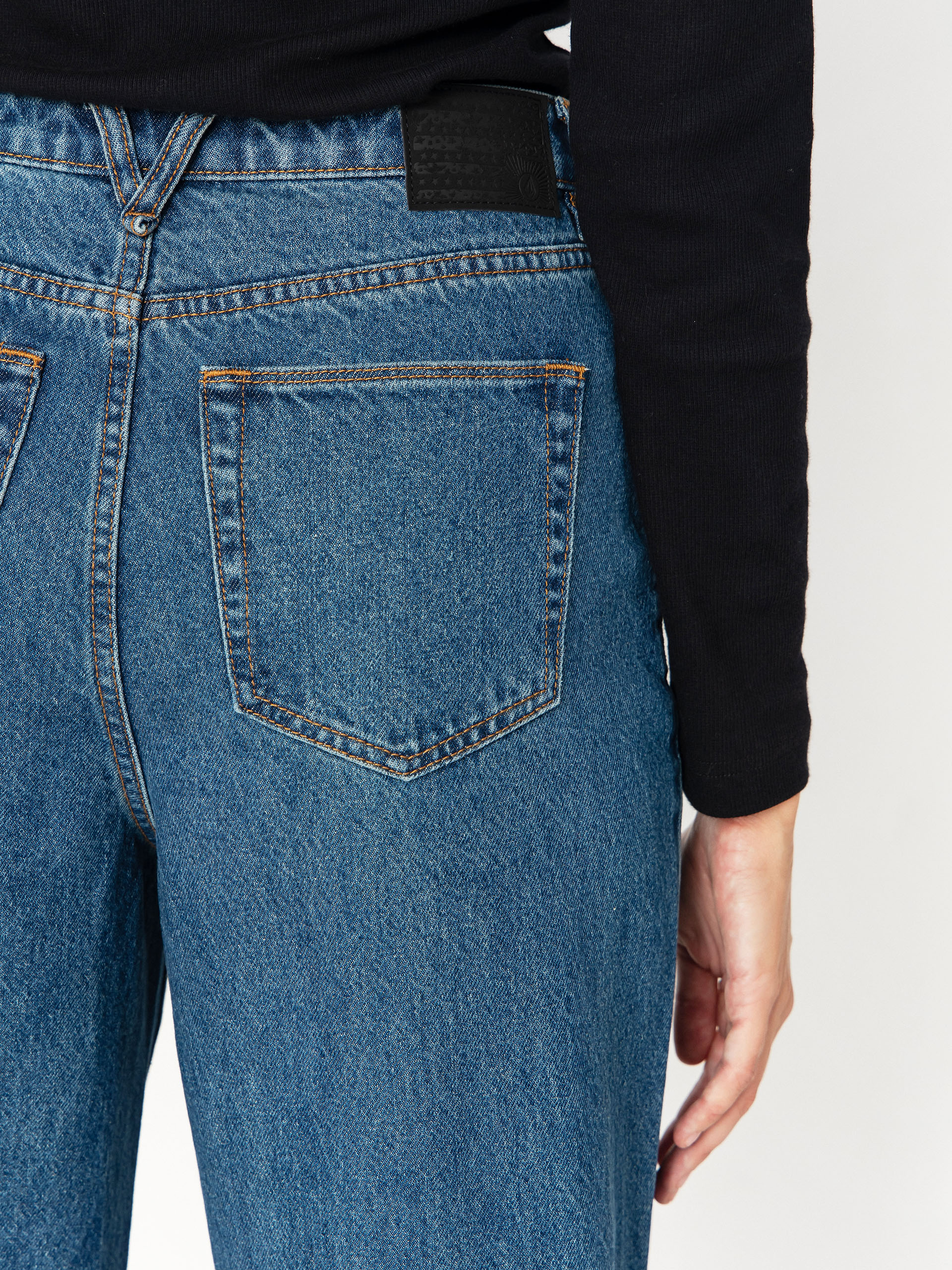 Kalhoty Volcom Stoned Bf Hirise Wmn (indigo ridge wash)