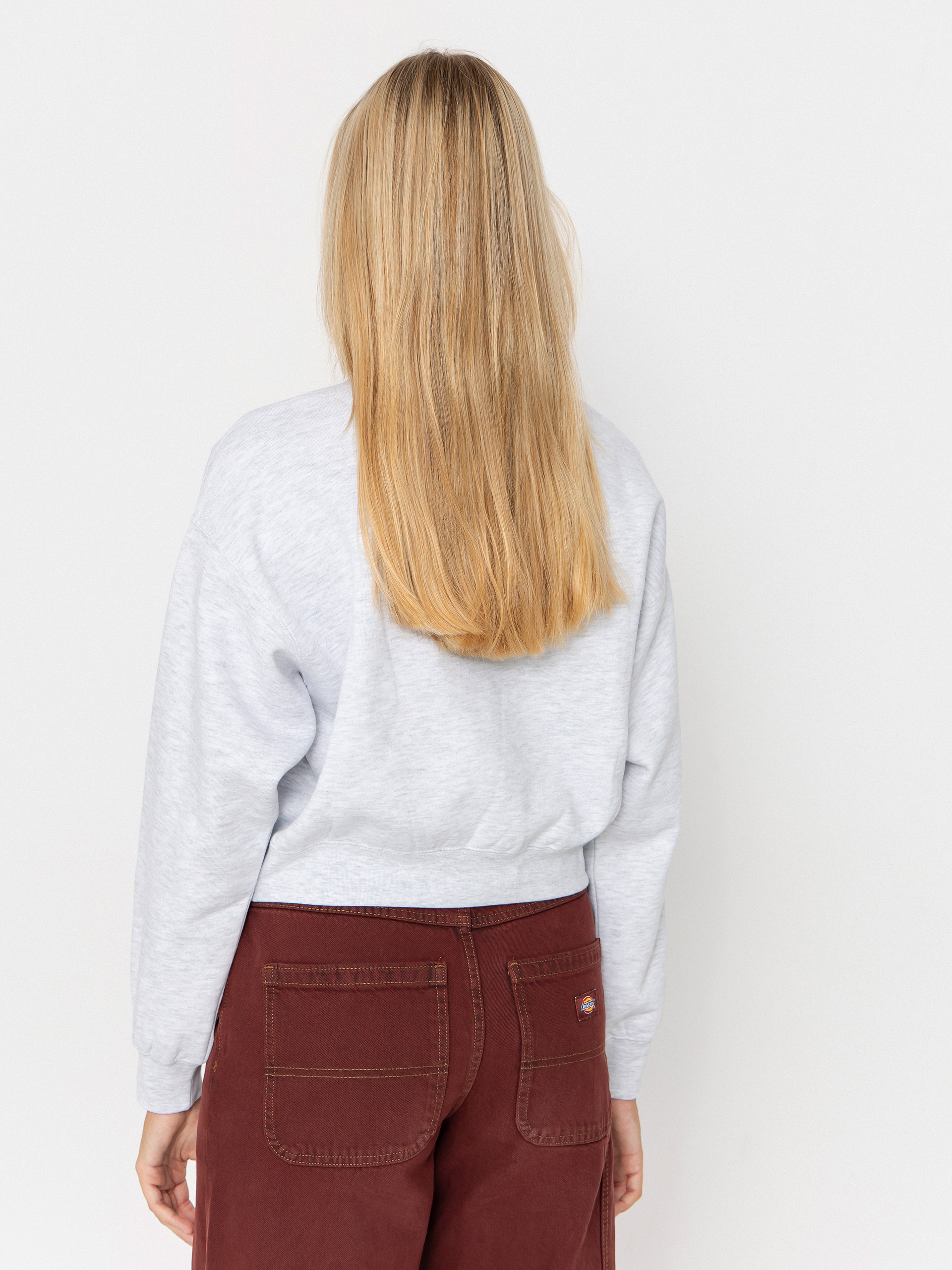 Mikina OBEY Blocks Cropped Crew Wmn (ash grey)