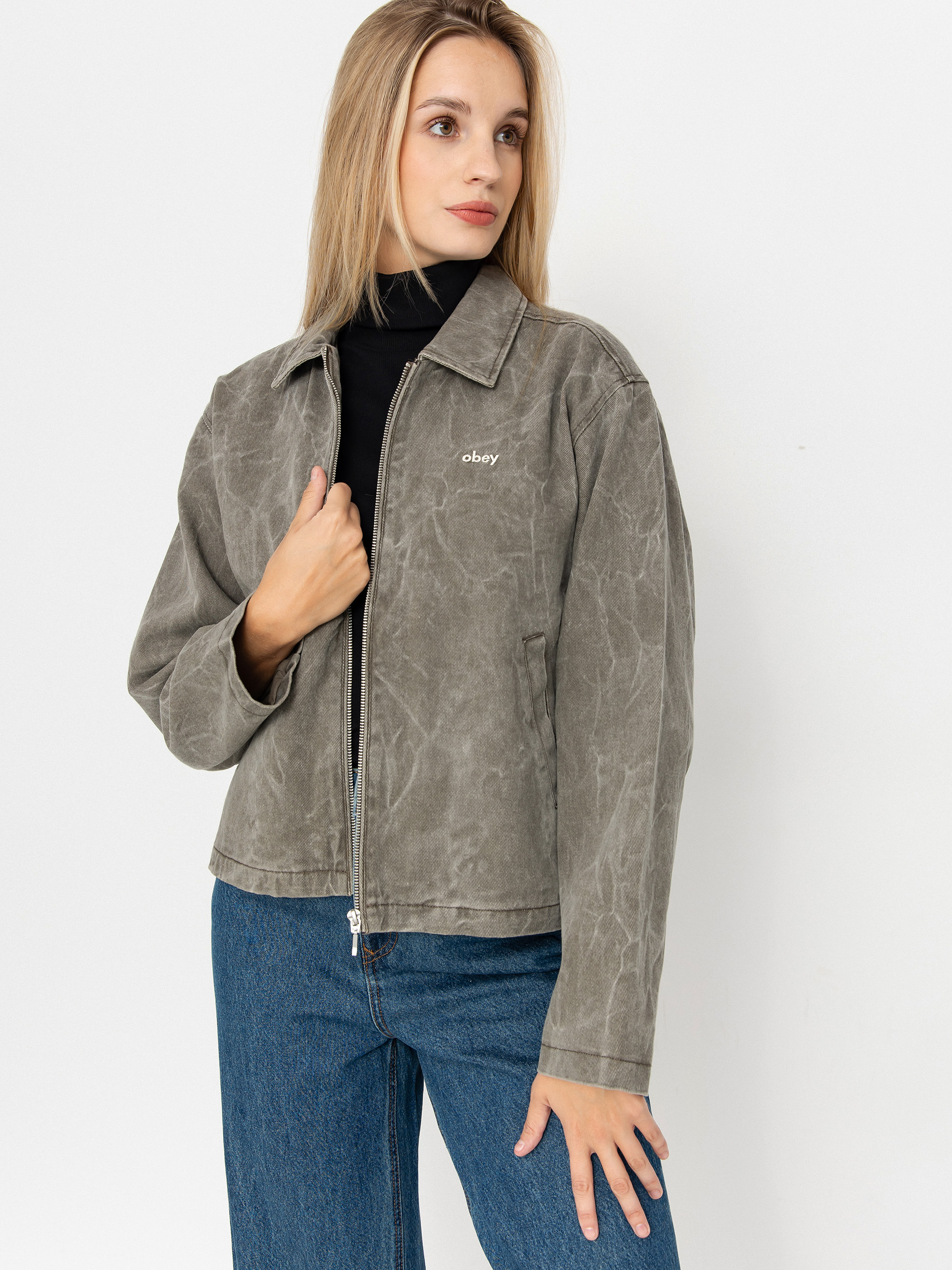 Bunda OBEY Donovan Zip Wmn (major brown wrinkle wash)