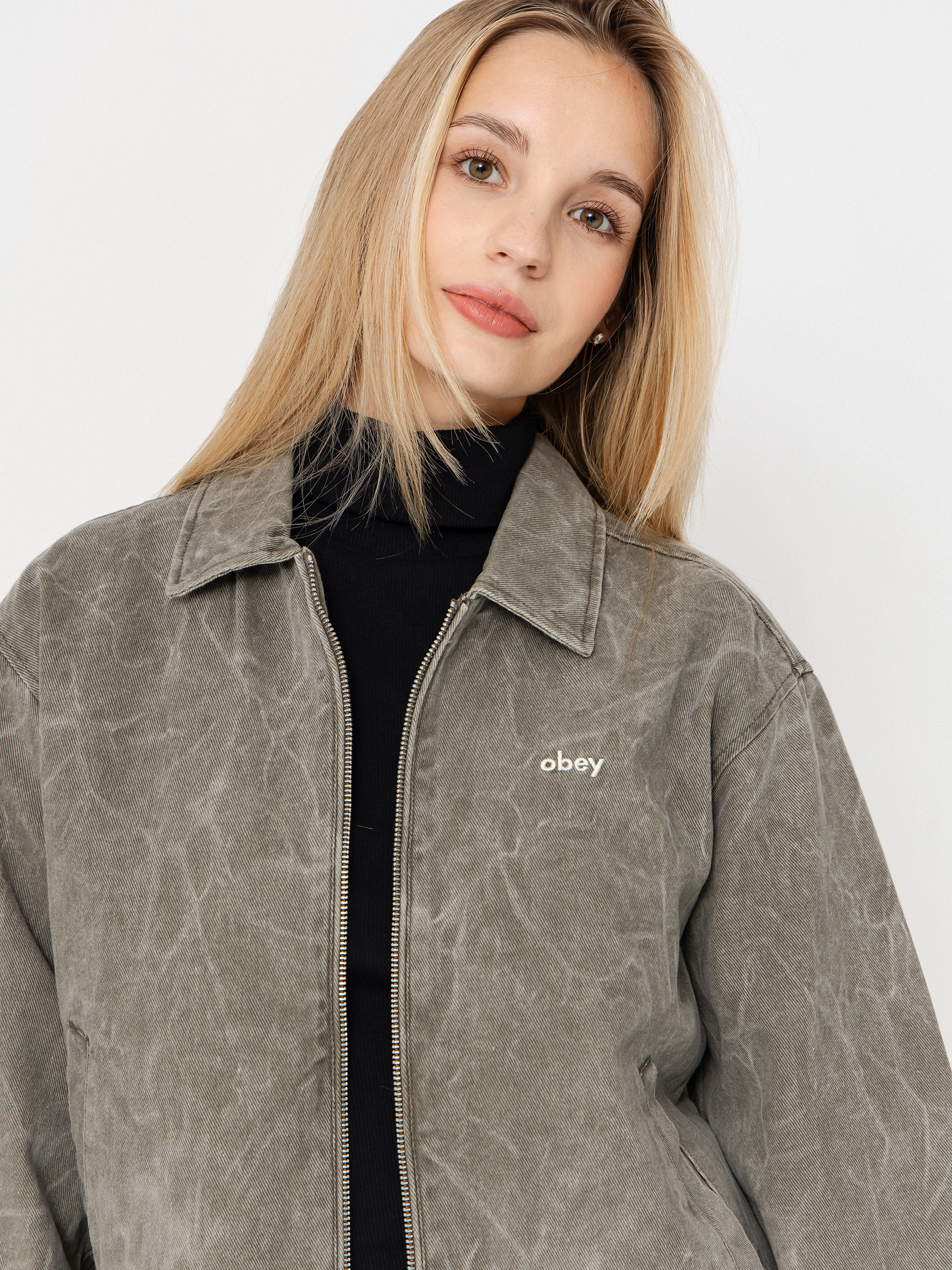 Bunda OBEY Donovan Zip Wmn (major brown wrinkle wash)