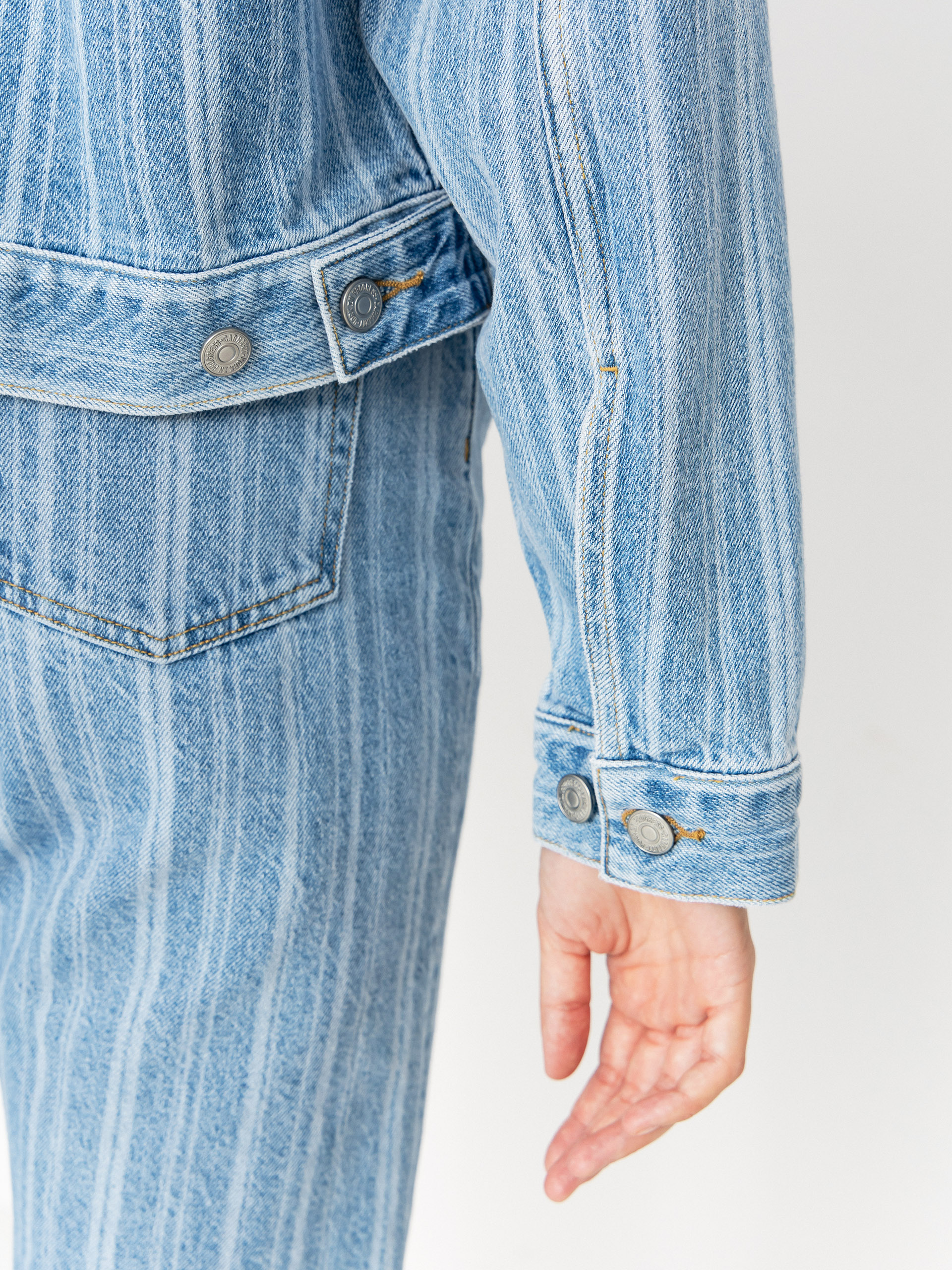 Kalhoty Carhartt WIP Rylan Wmn (rylan stripe/blue/stone bleached)