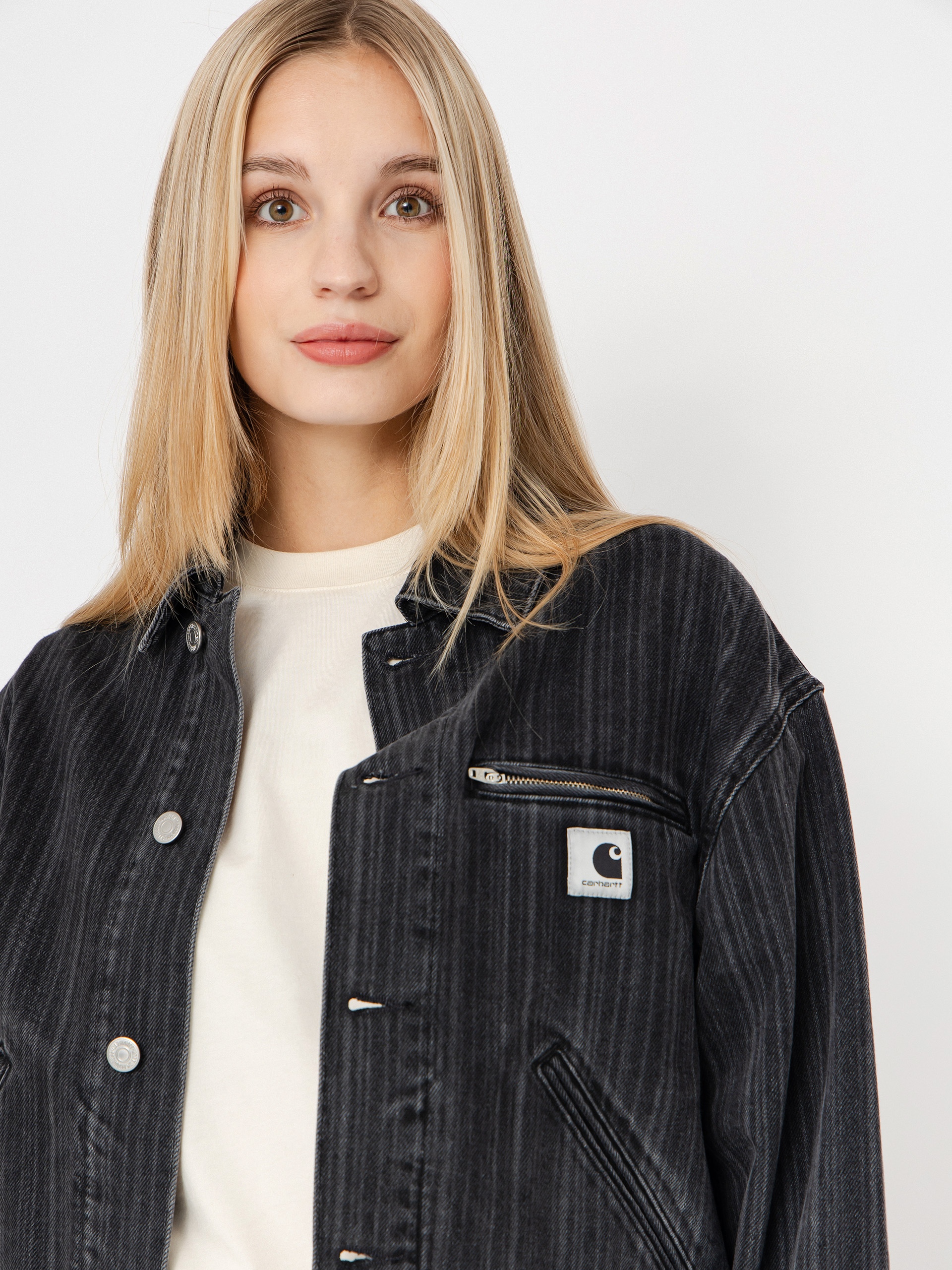 Bunda Carhartt WIP Rylan Wmn (rylan stripe/black/stone washed)