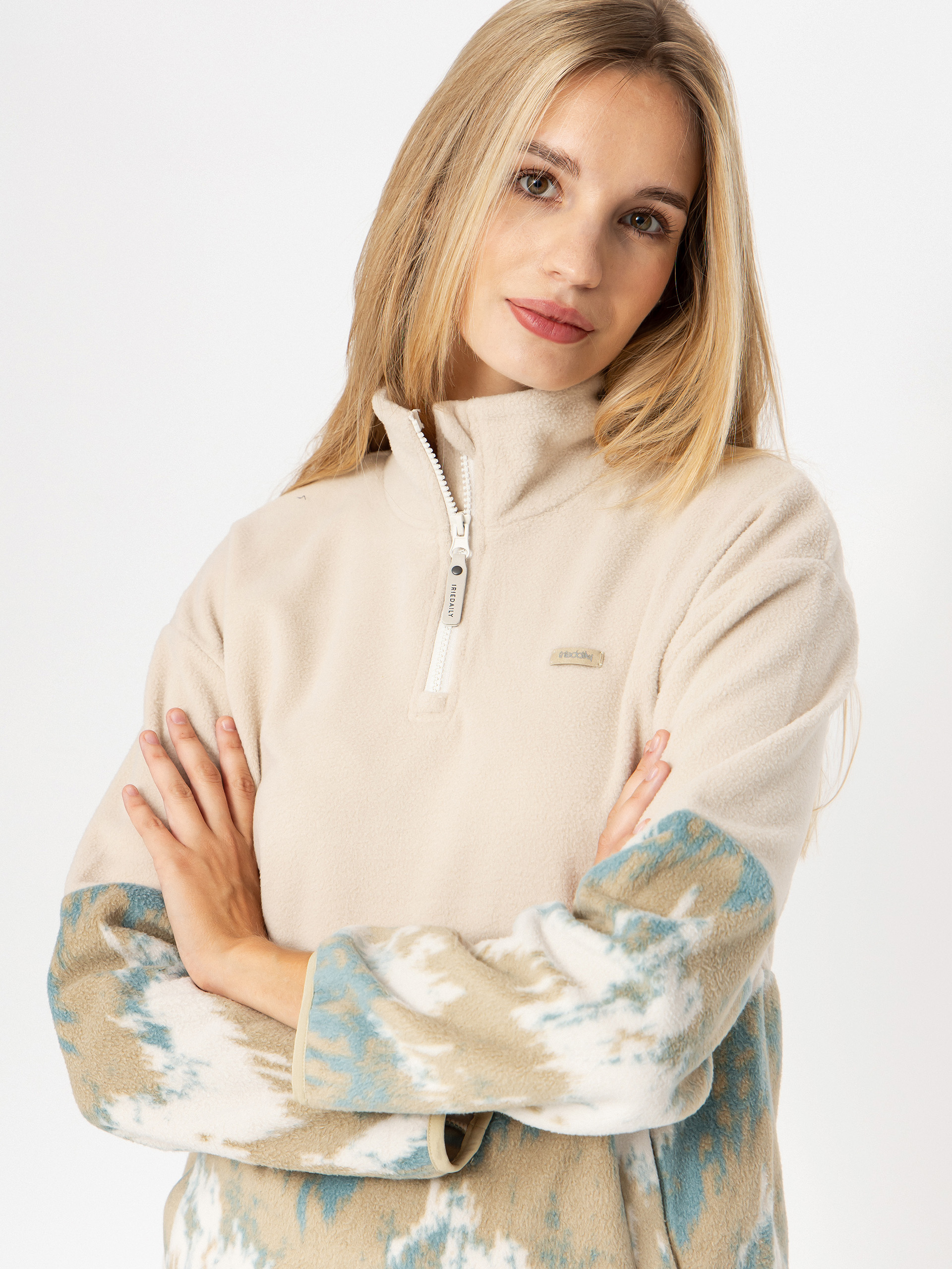 Dámský Fleecová mikina Iriedaily Half Indi Troyer (khaki grey)