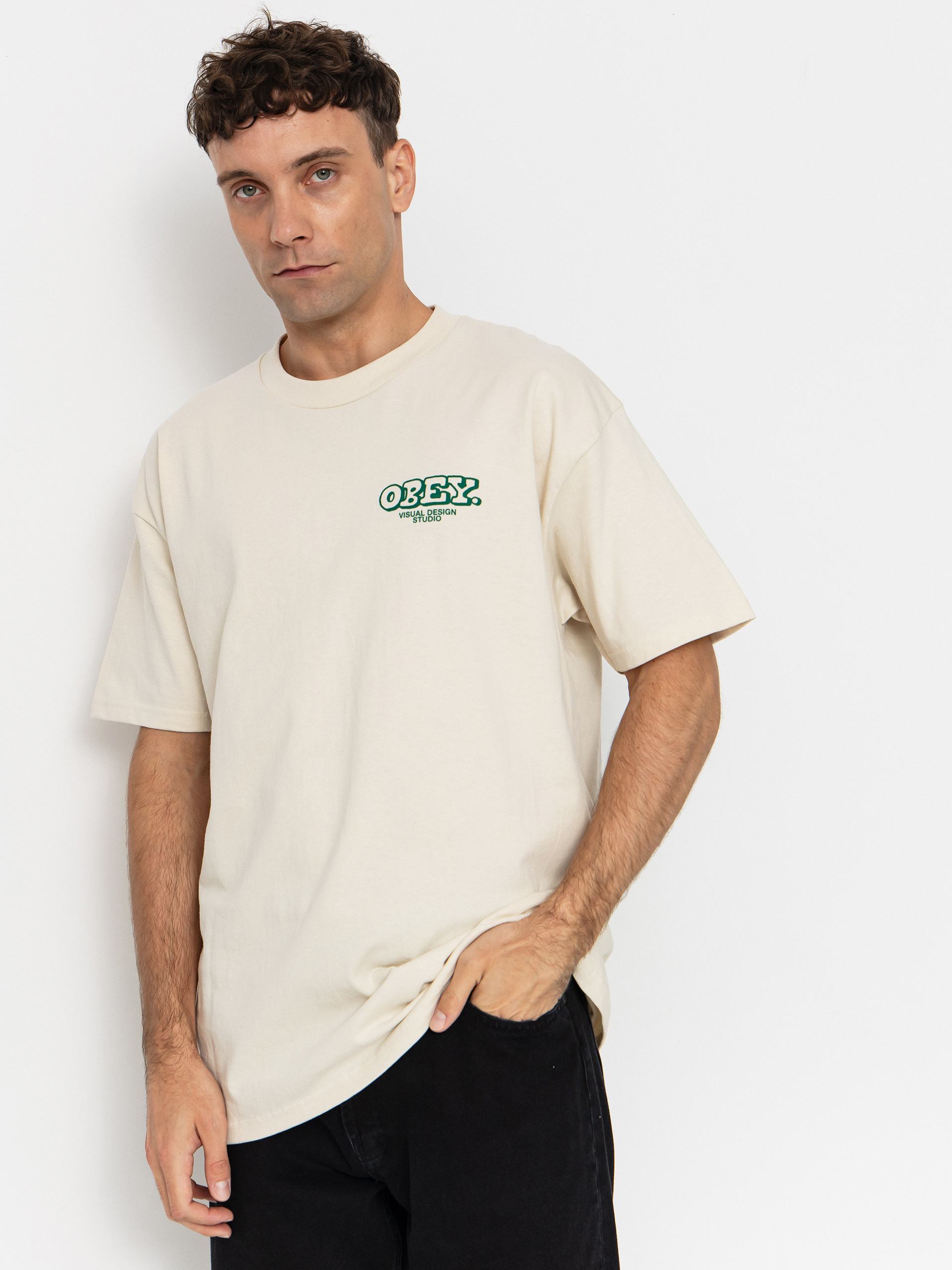 Tričko OBEY Obey Knowledge & Growth (cream)