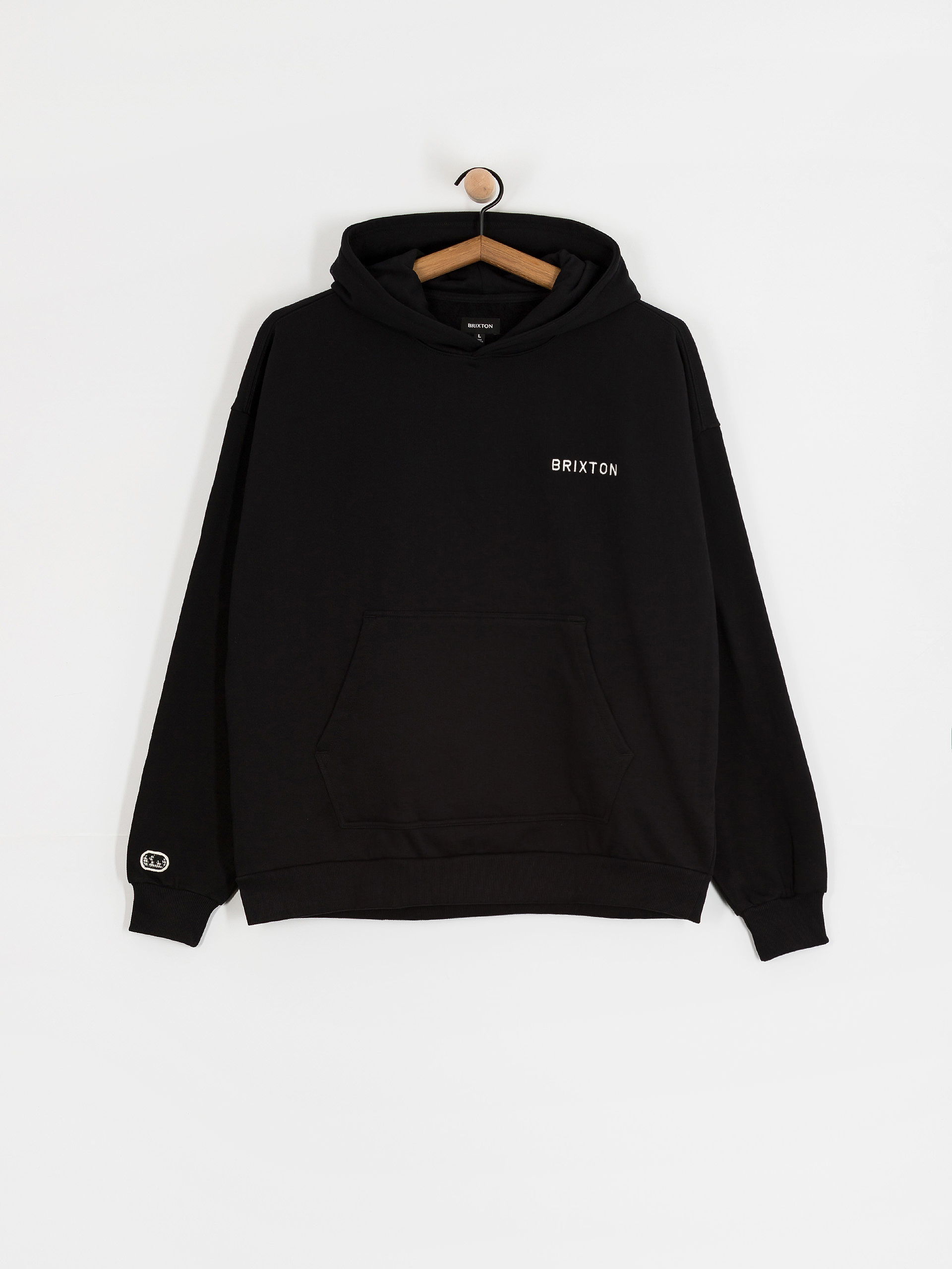 Mikina s kapucí Brixton Embroidered Heavy Weight HD (black)